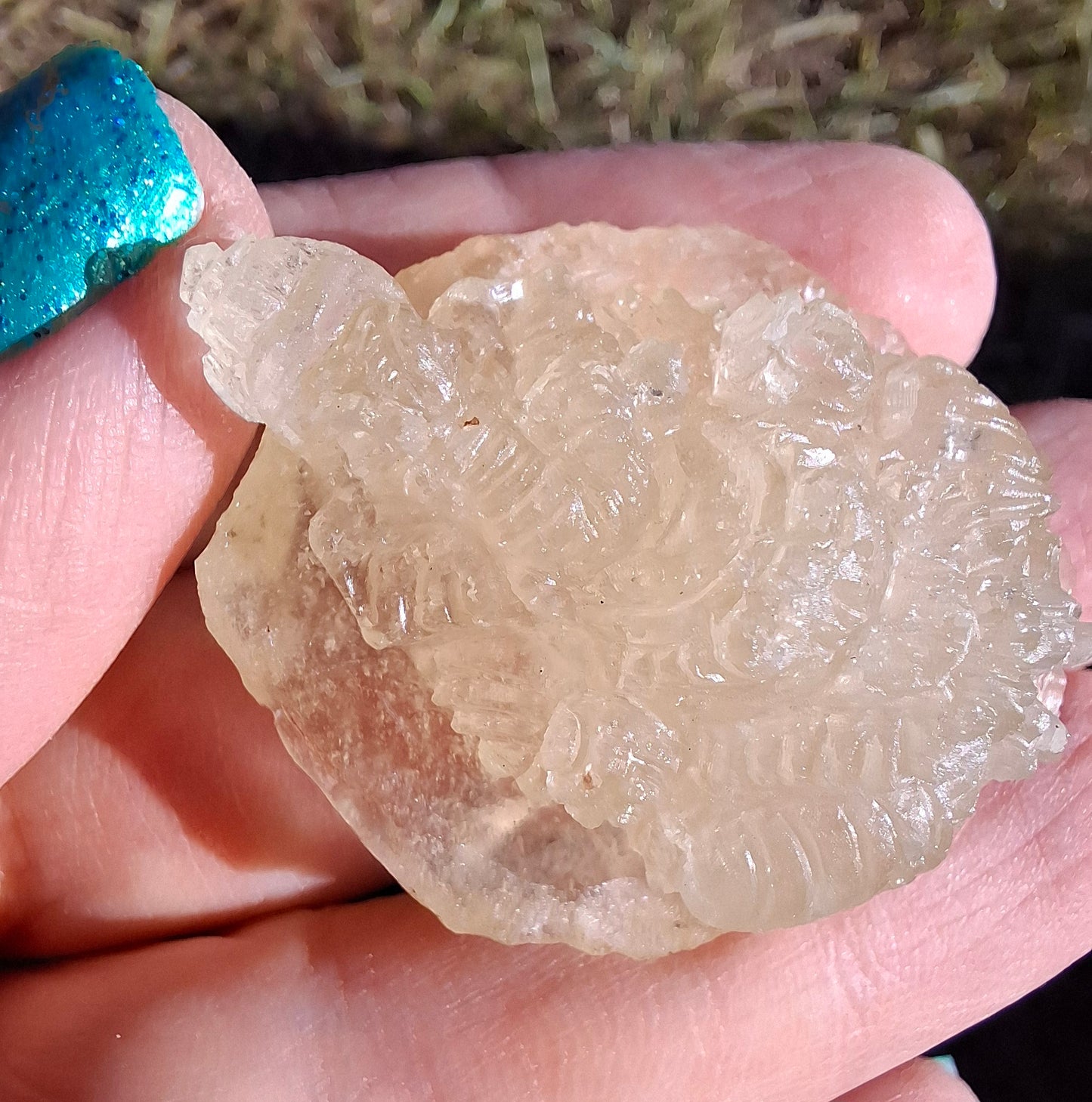 Libyan Desert Glass GANESHA carving, 20.76g, Tektite (Ref: Ganesha4)