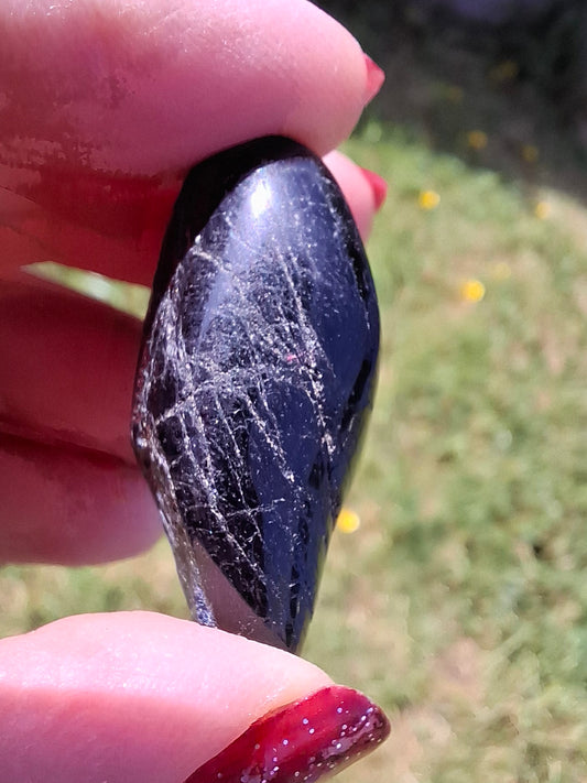 Black Tourmaline, Tumble Stone, Crystal (Ref: T216)