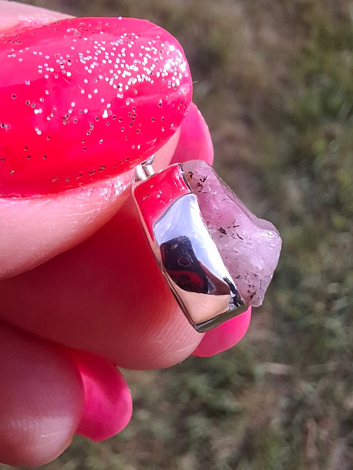 Pink Tourmaline Pendant, 925 Silver, Crystal (Ref: PT71)