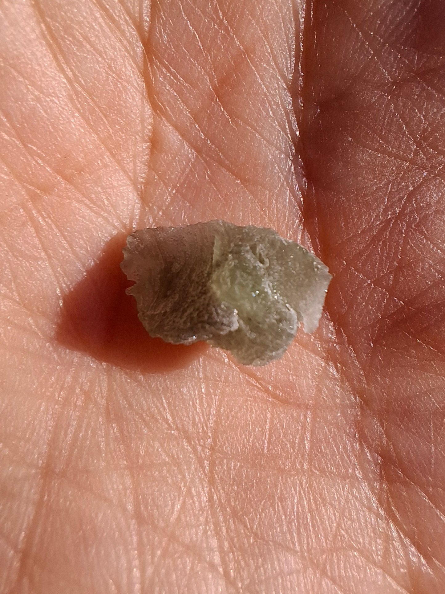 Moldavite Piece, SNOWFLAKE, FROSTED, BRUSNA, 0.50g, Tektite (Ref: 1498)