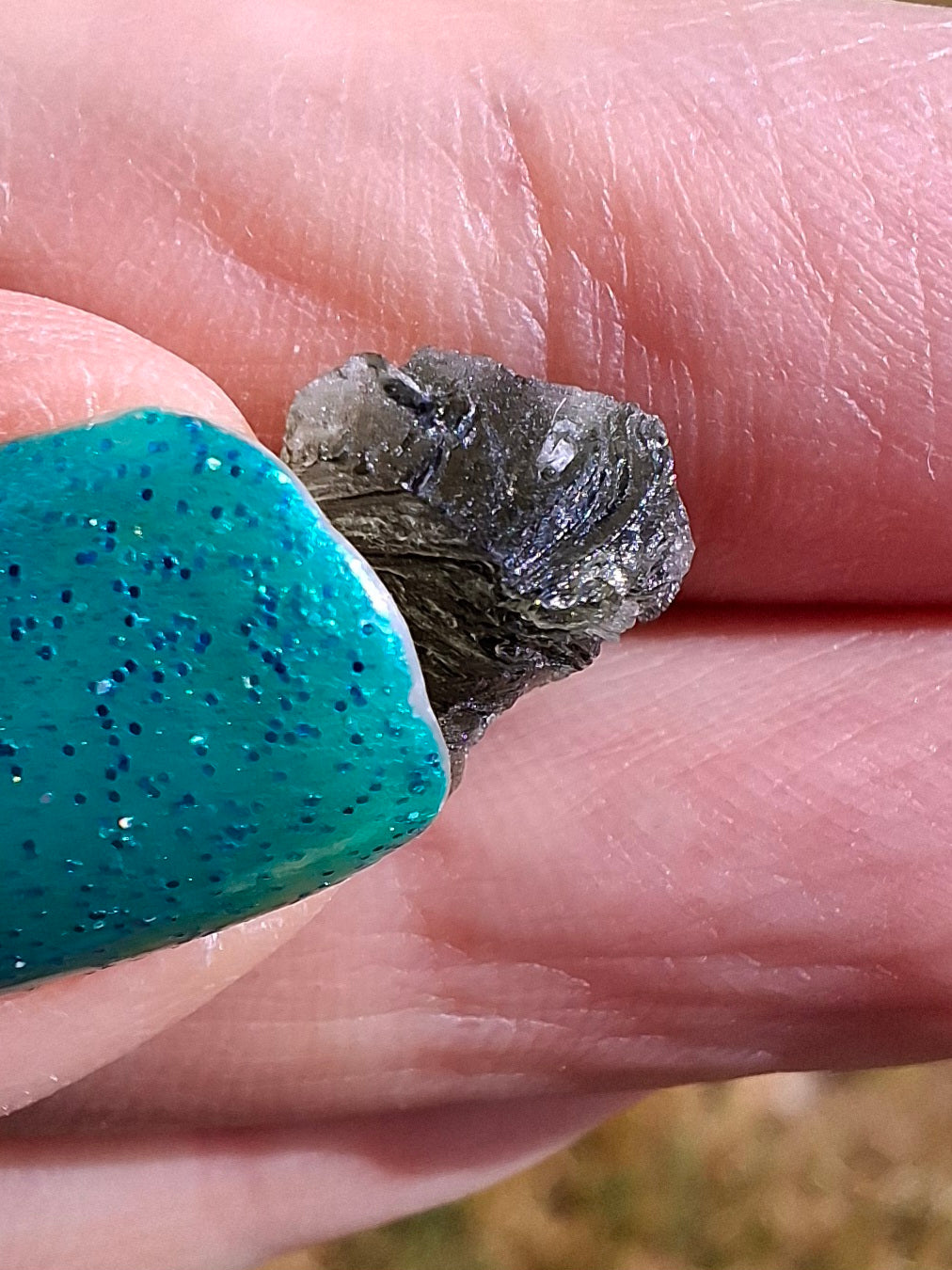 Moldavite Piece, 0.92g, Tektite (Ref: 1418)