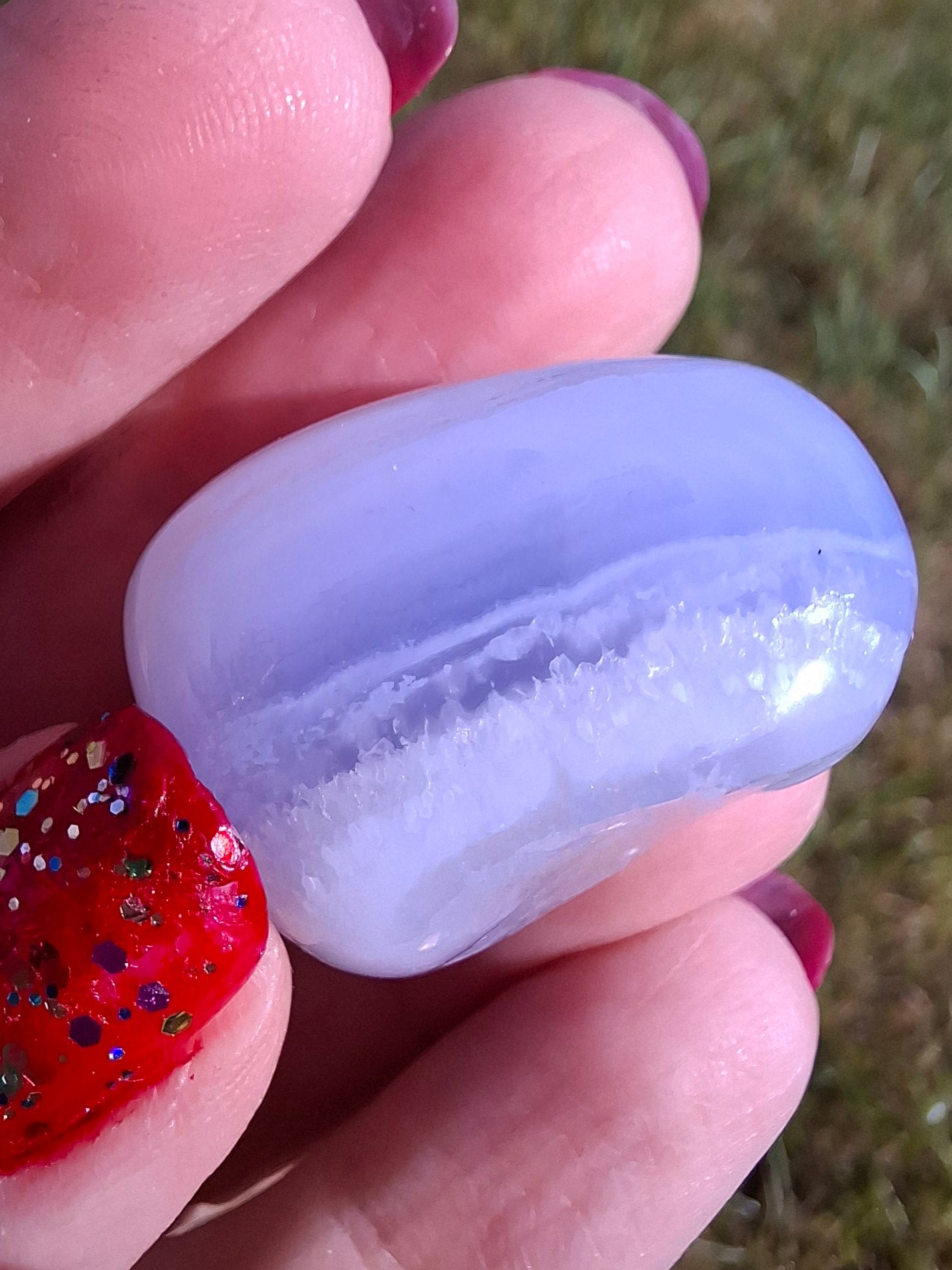 Blue Lace Agate, Tumble Stone, Crystal (Ref: T146)