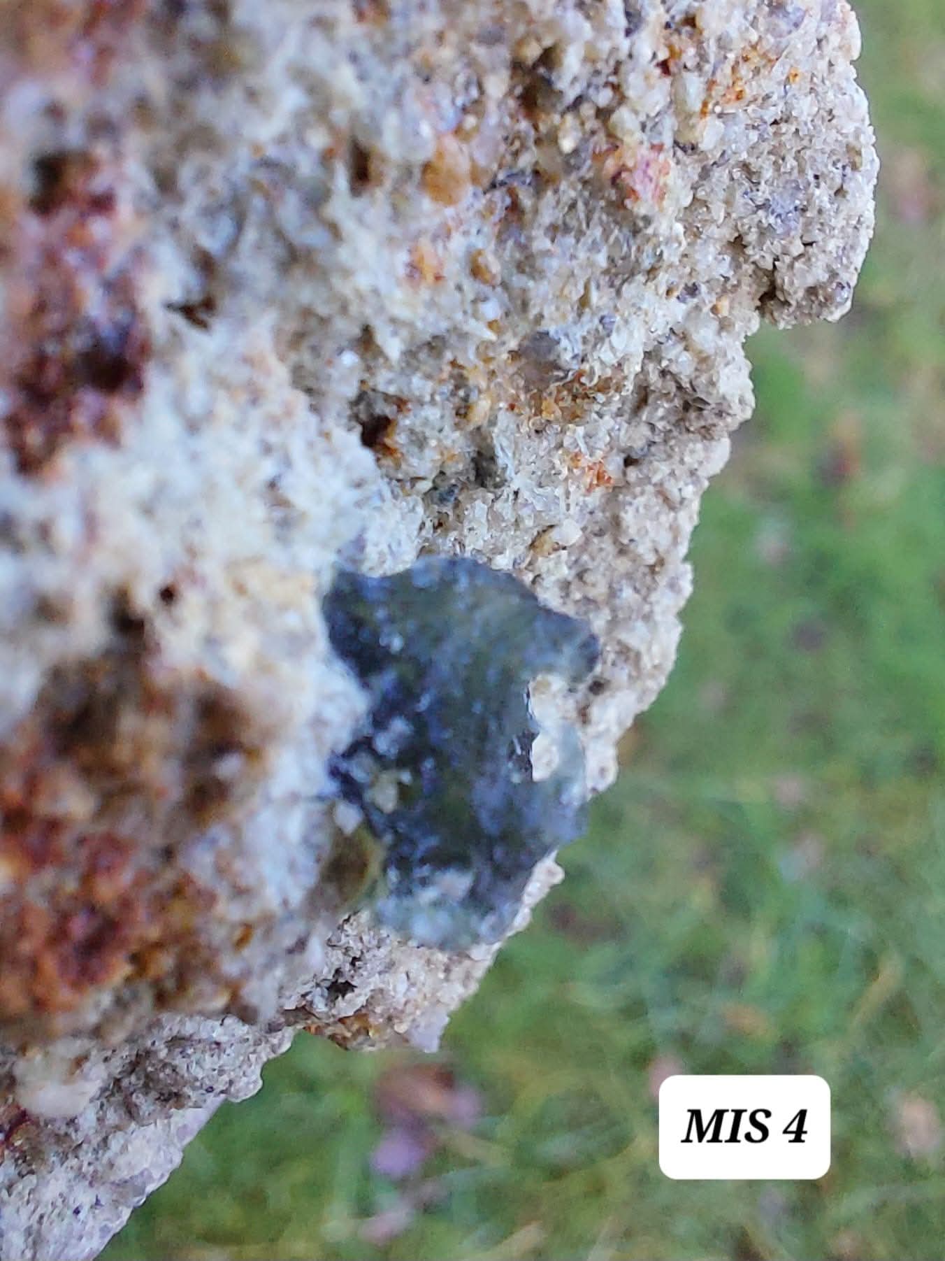 Moldavite In-Situ (in matrix), Besednice, Est- 2g, Tektite (Ref: MIS4)