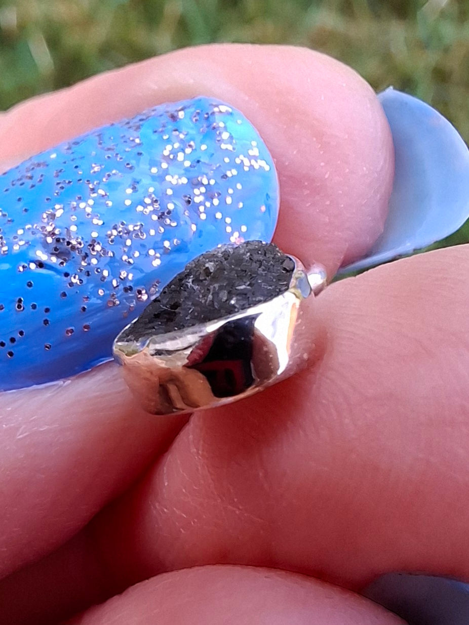Moldavite Pendant, 925 Silver, Tektite (Ref: P40)