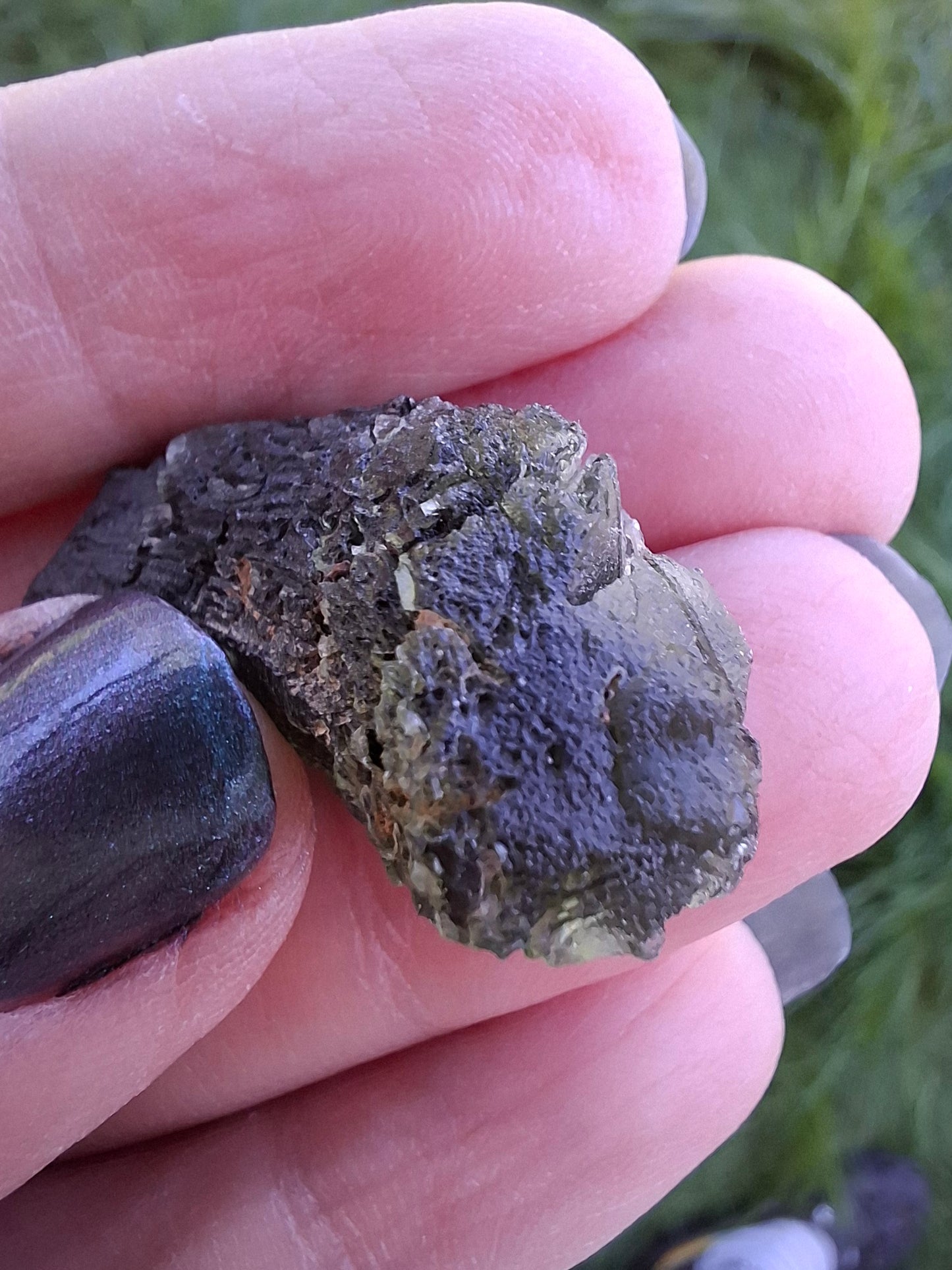 Moldavite Piece, NESMEN, 8.04g, Tektite (Ref: 1377)