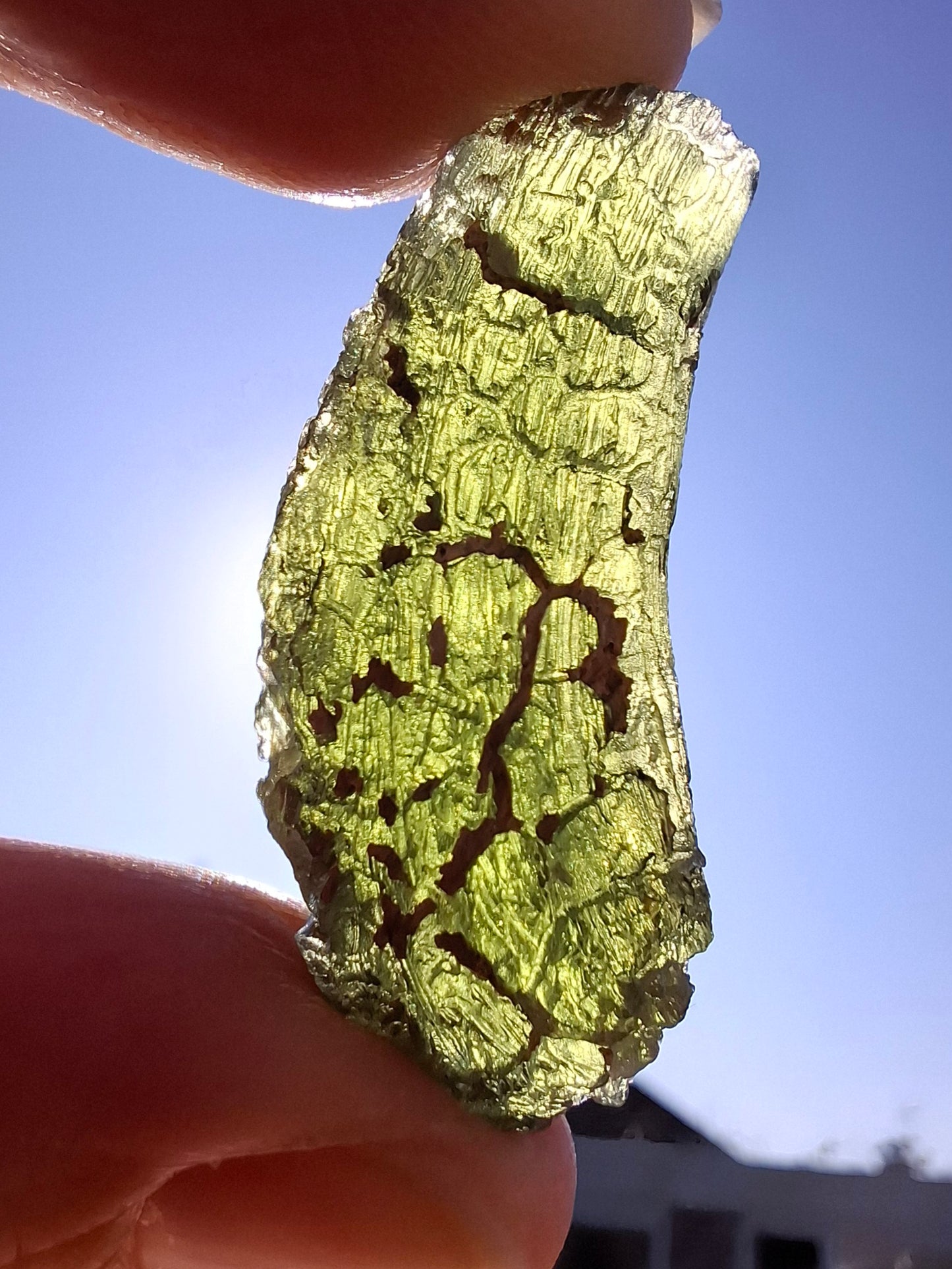 Moldavite Piece, NESMEN, 8.04g, Tektite (Ref: 1377)