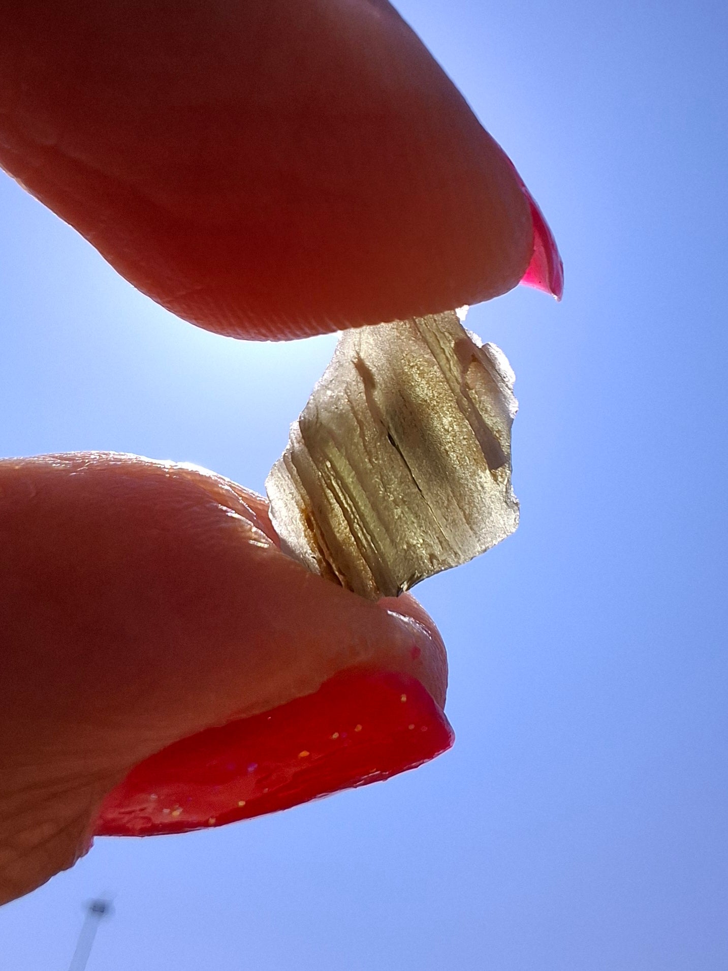 Moldavite Piece, SNOWFLAKE, FROSTED, BRUSNA, 0.62g, Tektite (Ref: 1489)