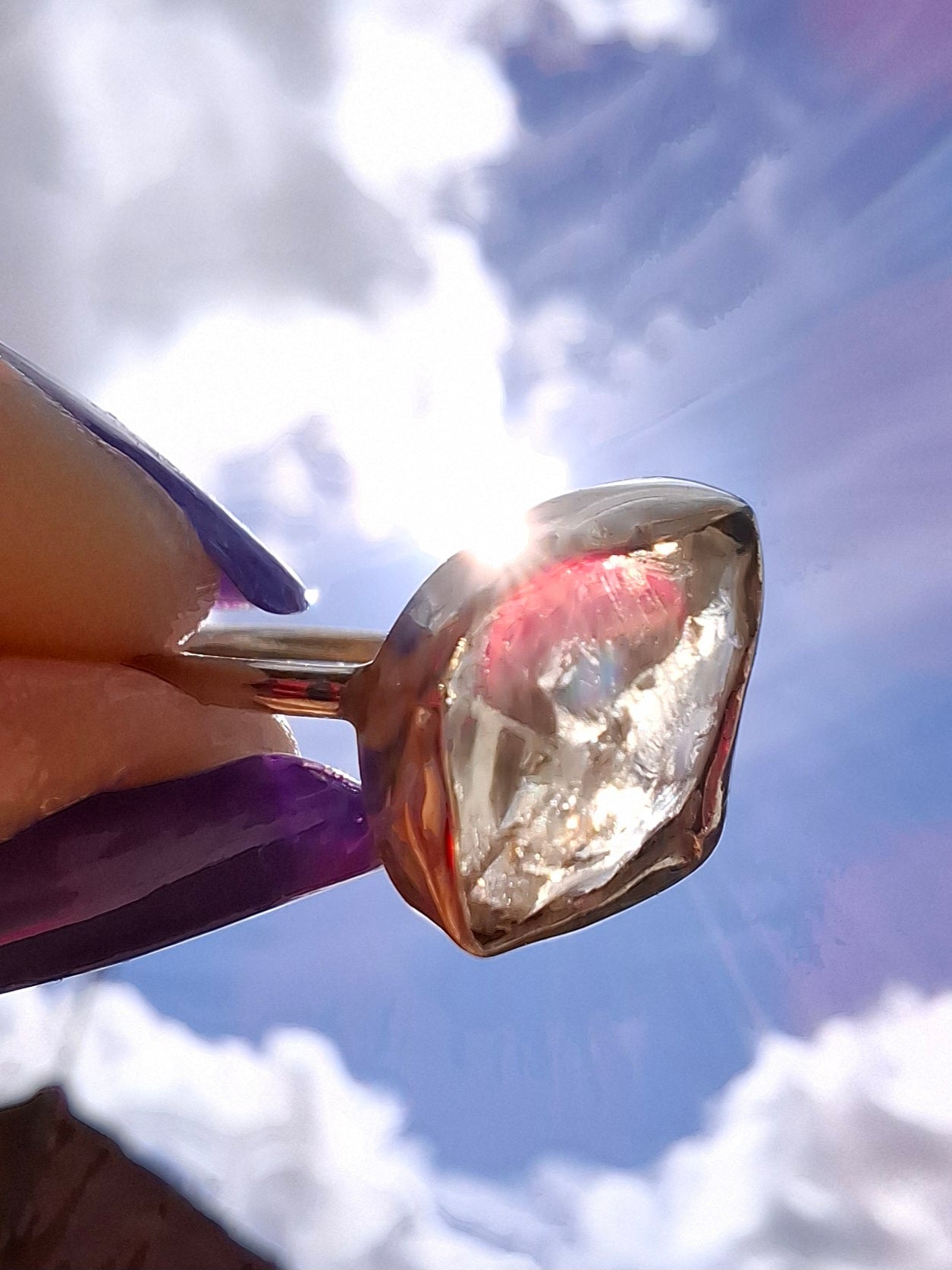 Libyan Desert Glass Ring, size L, 925 Silver, Tektite (Ref: LR18)