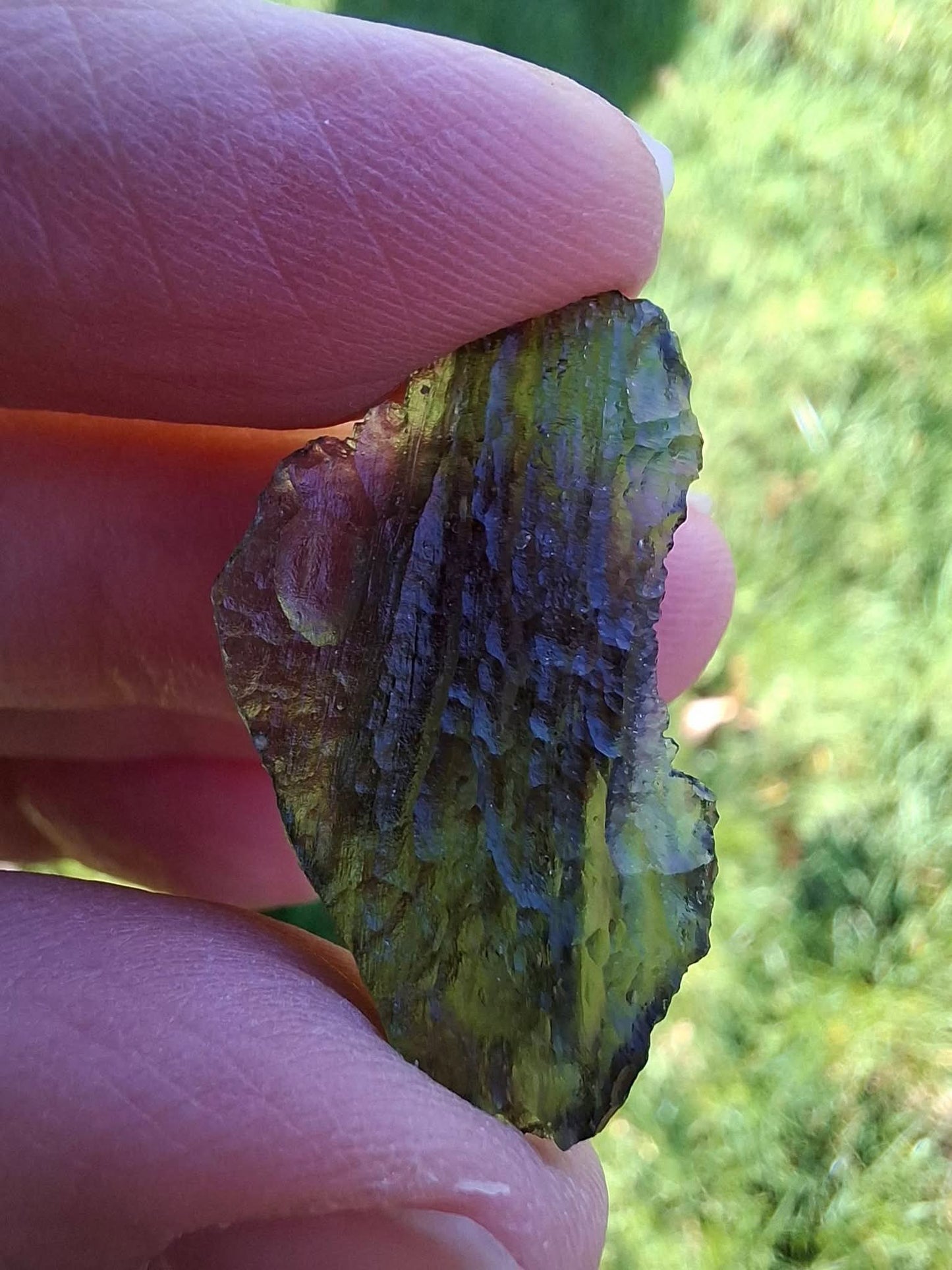 Moldavite Piece, MAROUSKOVO POLE, 2.91g, Tektite (Ref: 1359)