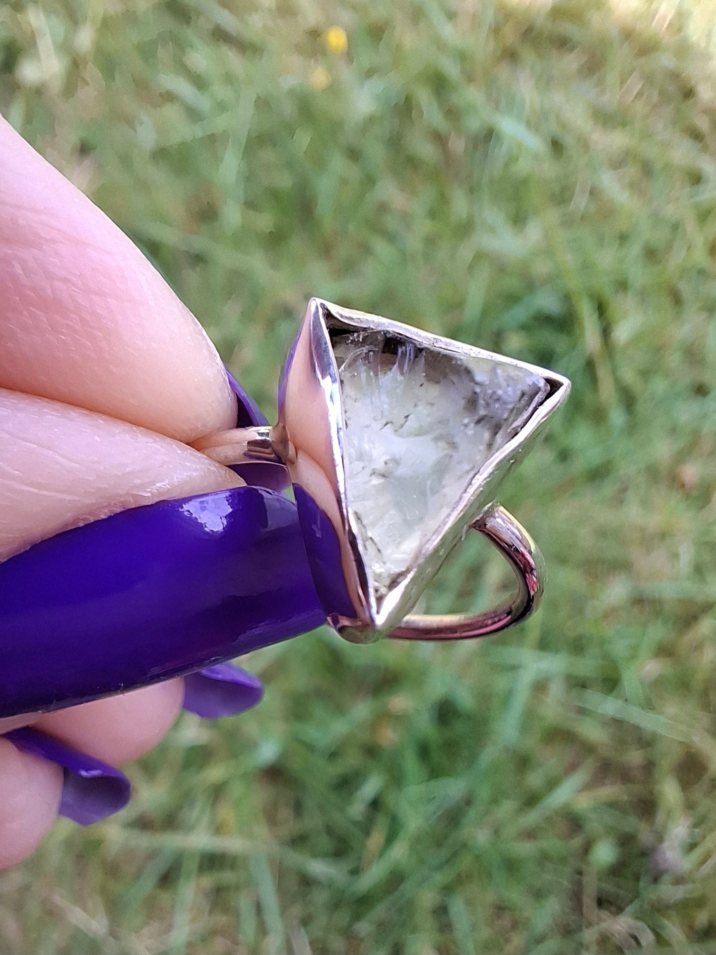 Libyan Desert Glass Ring, size large J/small K, 925 Silver, Tektite (Ref: LR11)