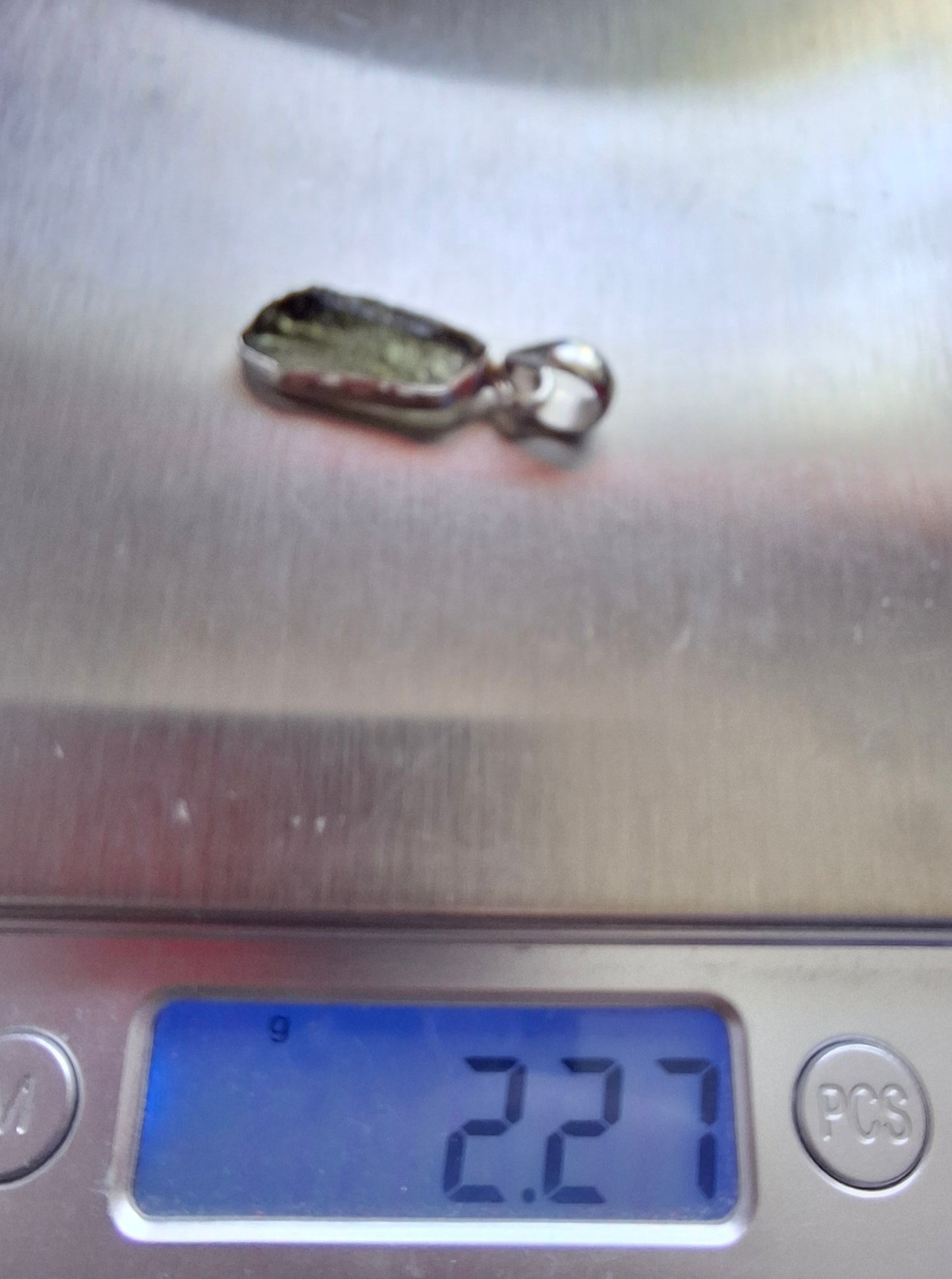 Moldavite Pendant, 925 Silver, Tektite (Ref: P11)