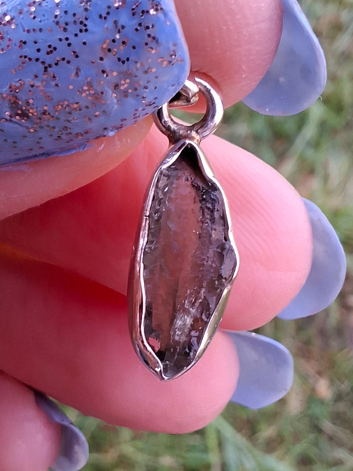 Moldavite Pendant, 925 Silver, Tektite (Ref: P43)