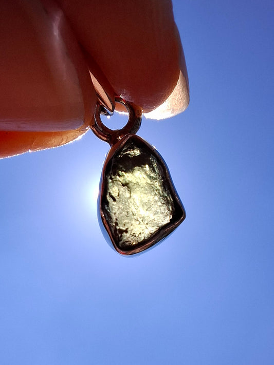 Moldavite Piece, 925 Silver, Tektite (Ref: P54)