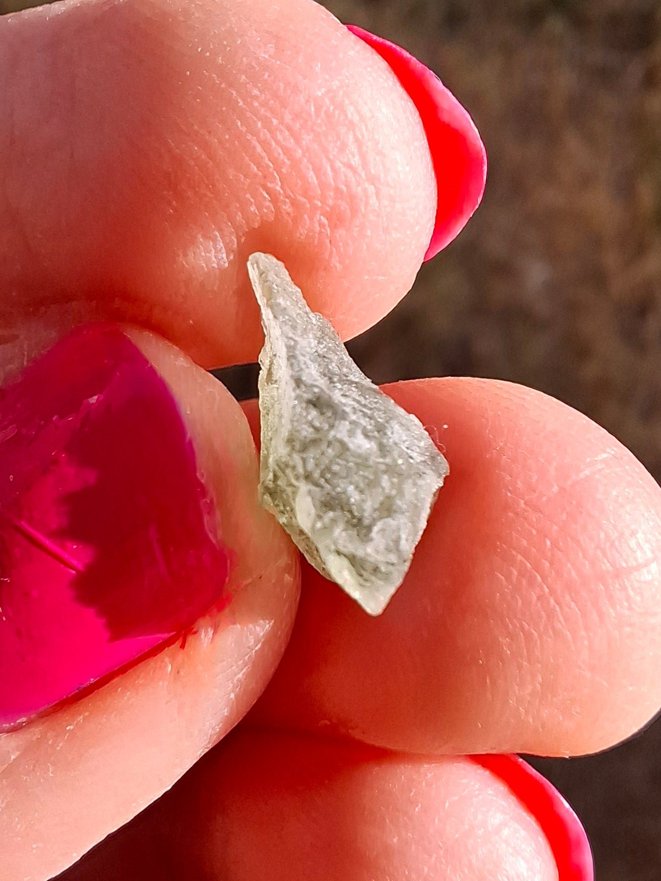 Moldavite Piece, SNOWFLAKE, FROSTED, BRUSNA, 0.50g, Tektite (Ref: 1498)