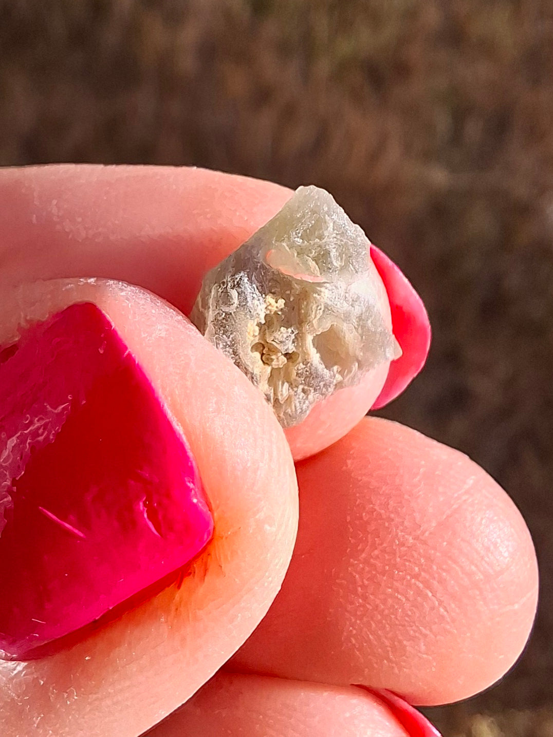 Moldavite Piece, SNOWFLAKE, FROSTED, BRUSNA, 0.31g, Tektite (Ref: 1500)