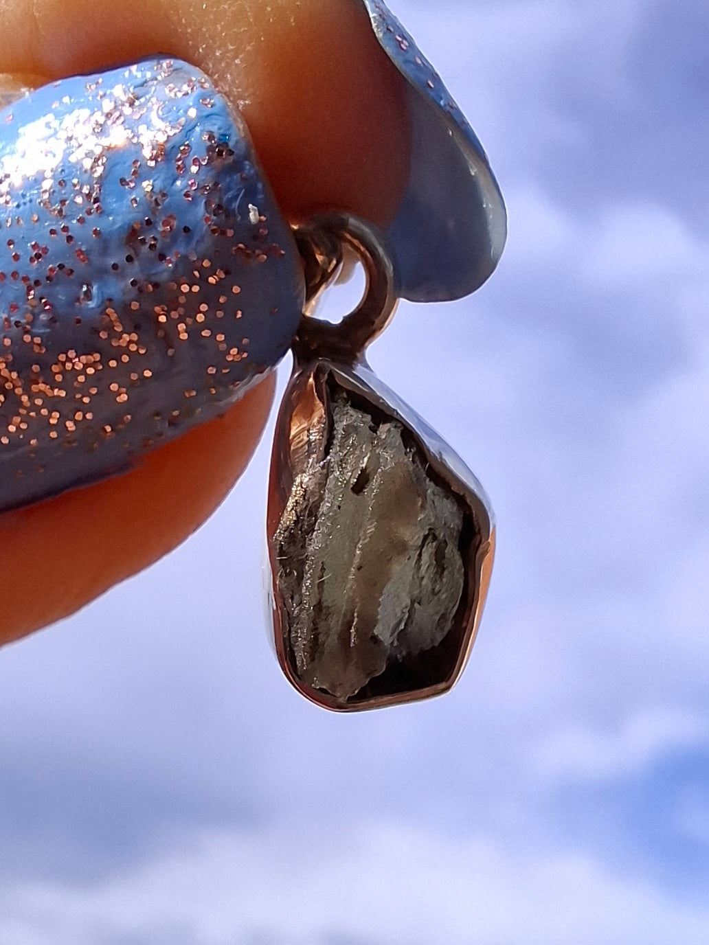 Moldavite Pendant, 925 Silver, Tektite (Ref: P47)