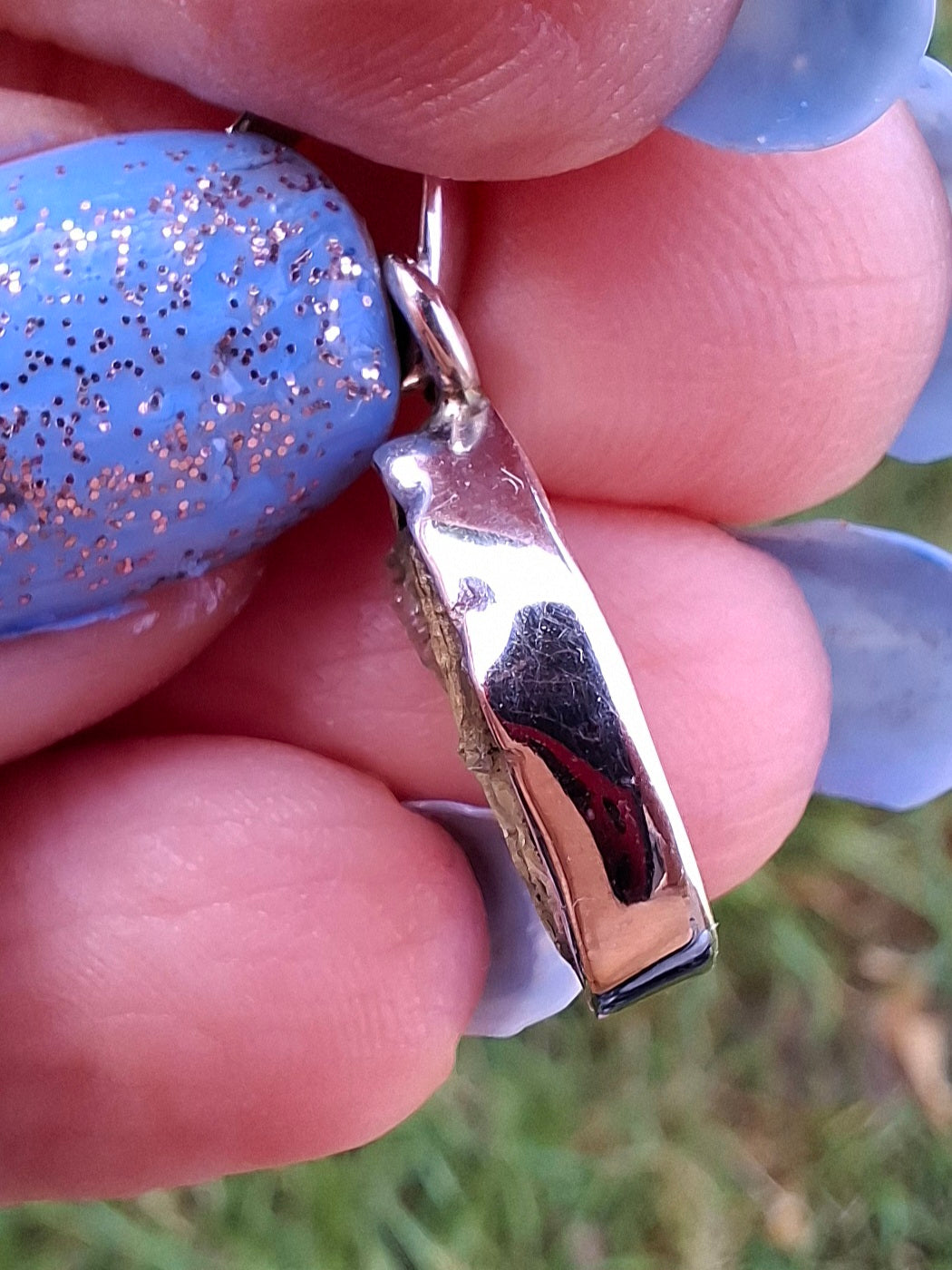 Moldavite Pendant, 925 Silver, Tektite (Ref: P43)