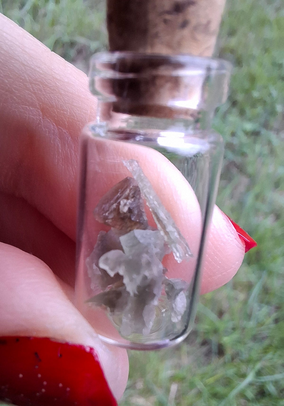 Moldavite Chips (0.50g) in 1ml Bottle, Tektite (Ref: B27)