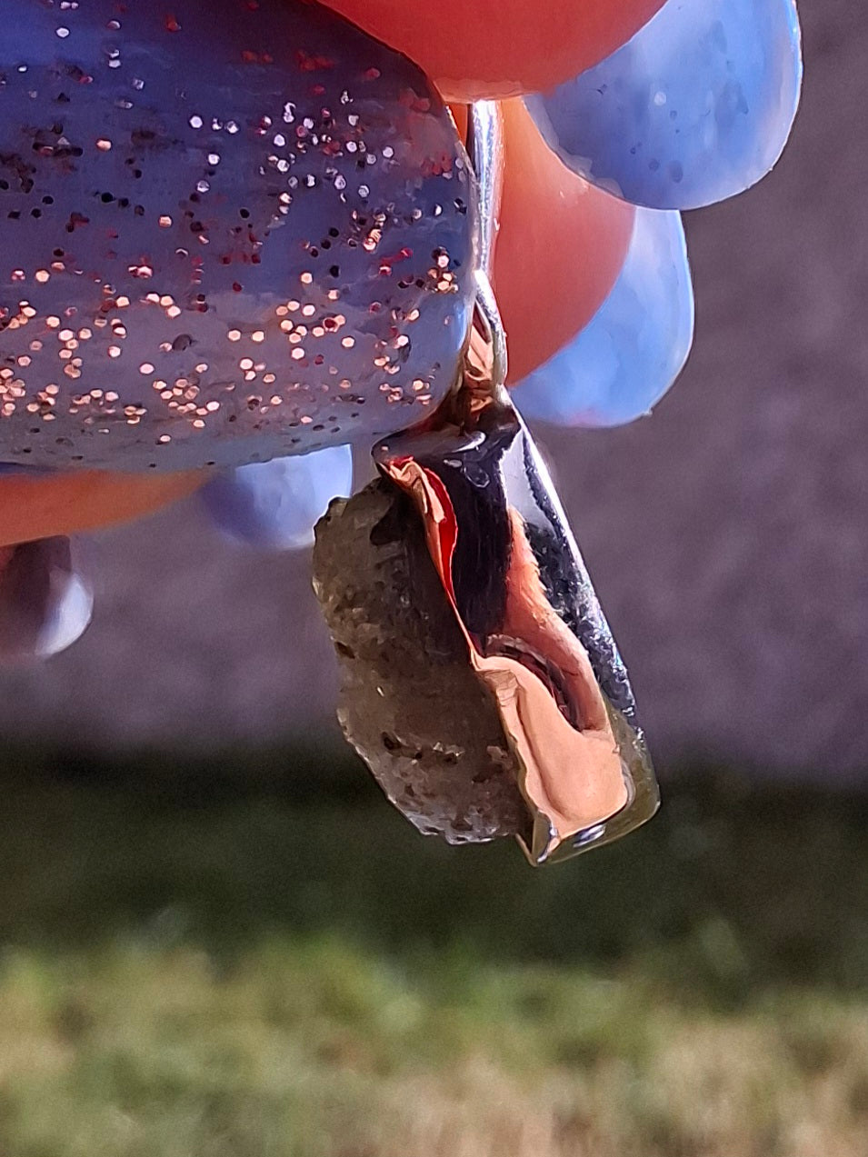 Moldavite Pendant, 925 Silver, Tektite (Ref:P41)