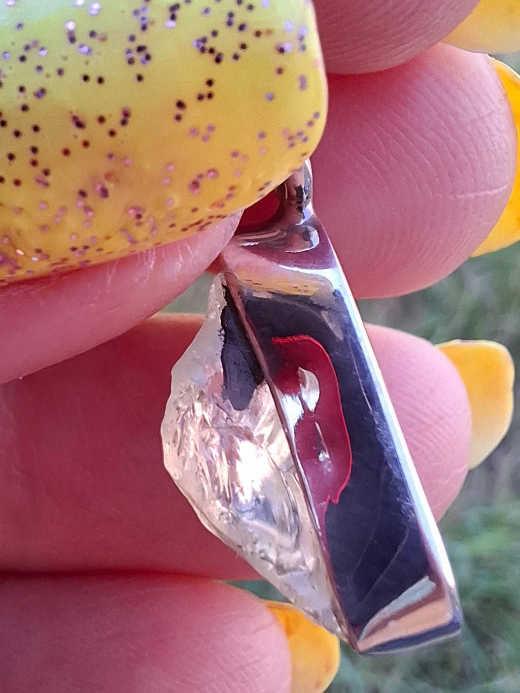 Libyan Desert Glass Pendant, 925 Silver, Tektite (Ref: LP101)