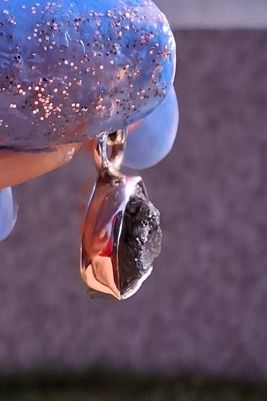 Moldavite Piece, 925 Silver, Tektite (Ref: P54)