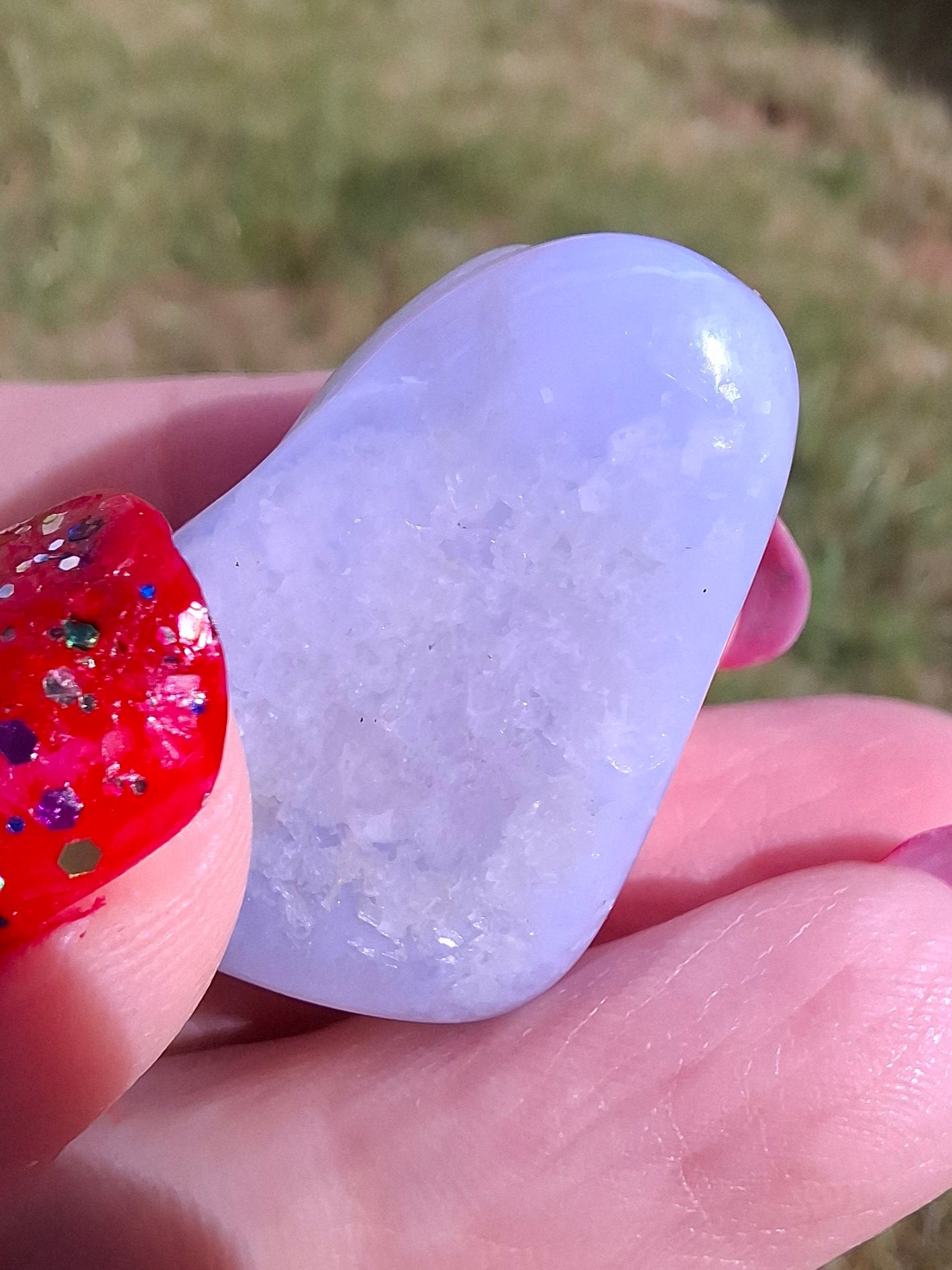 Blue Lace Agate, Tumble Stone, Crystal (Ref: T145)