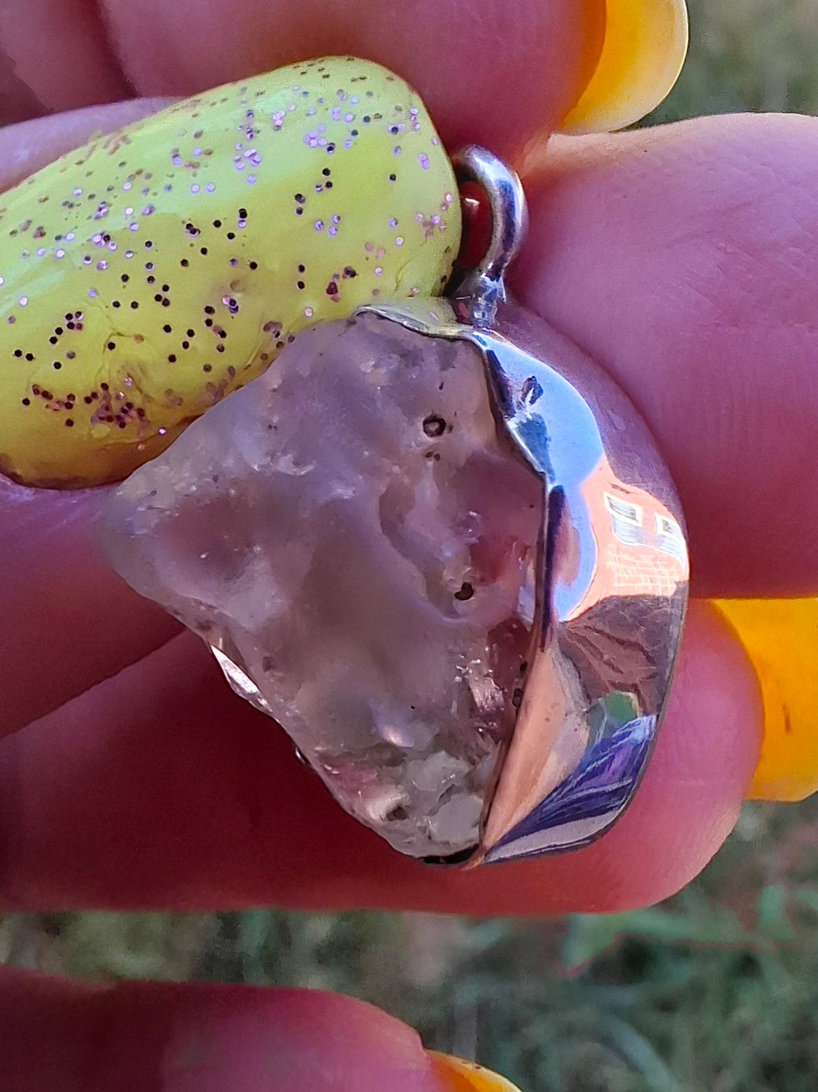 Libyan Desert Glass Pendant, 925 Silver, Tektite (LP103)