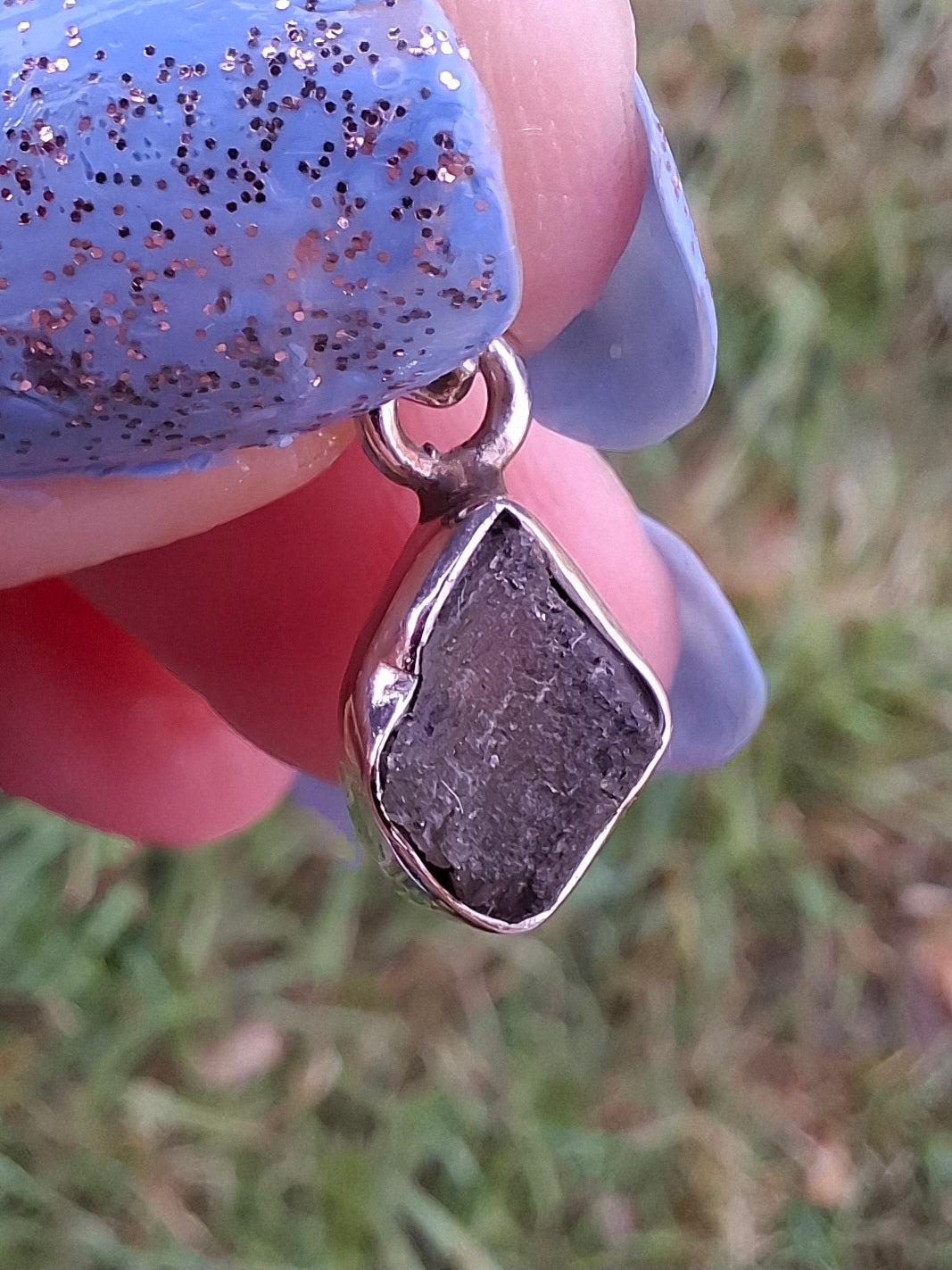 Moldavite Pendant, 925 Silver, Tektite (Ref: P60)