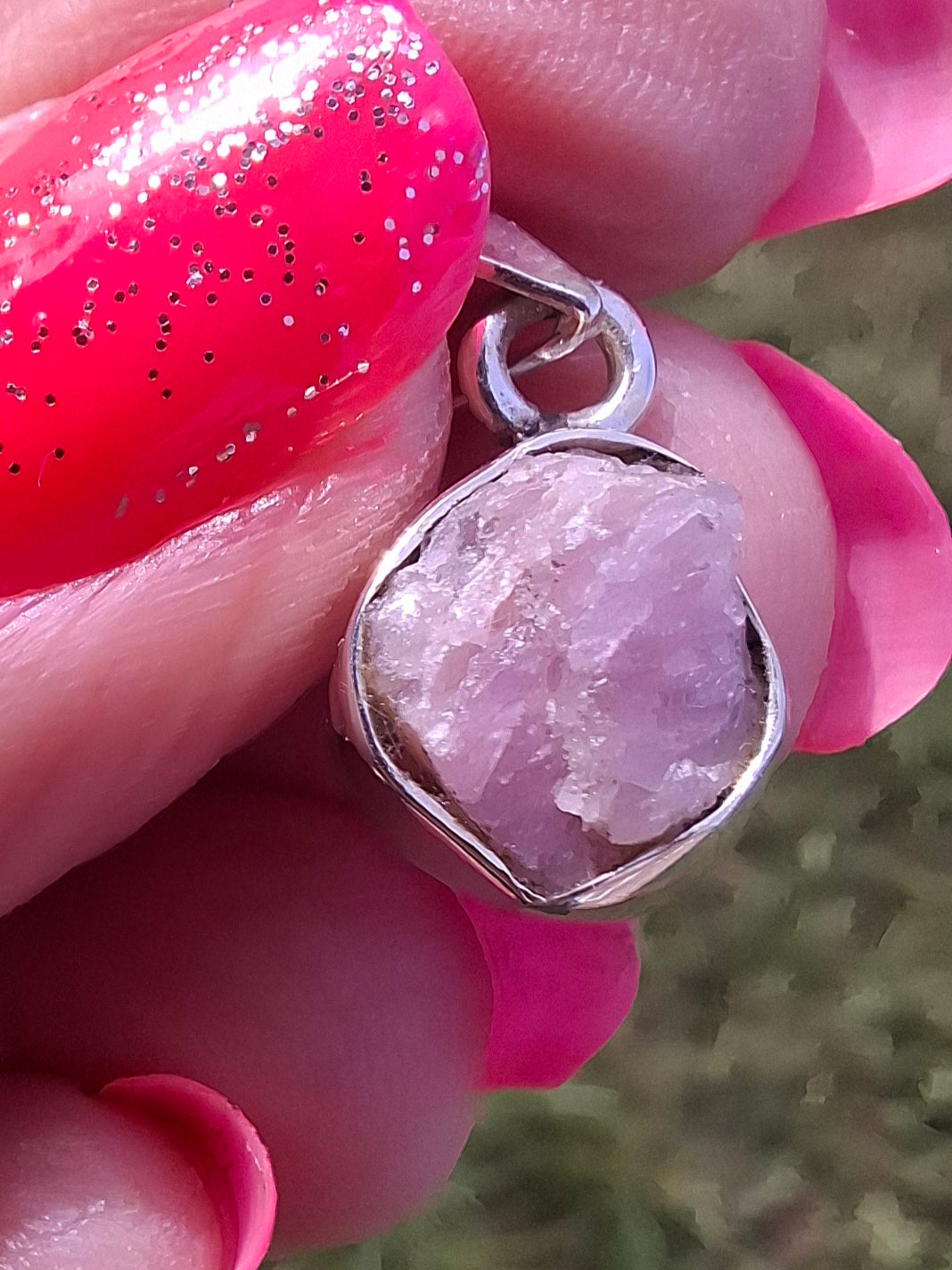 Pink Tourmaline Pendant, 925 Silver, Crystal (Ref: PT91)