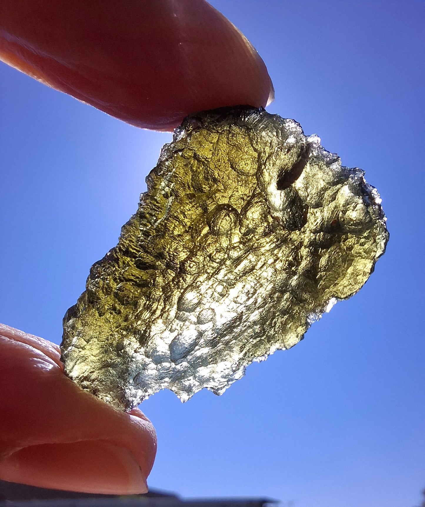 Moldavite Piece, CHLUM, 9.87g, Tektite (Ref: 1168)