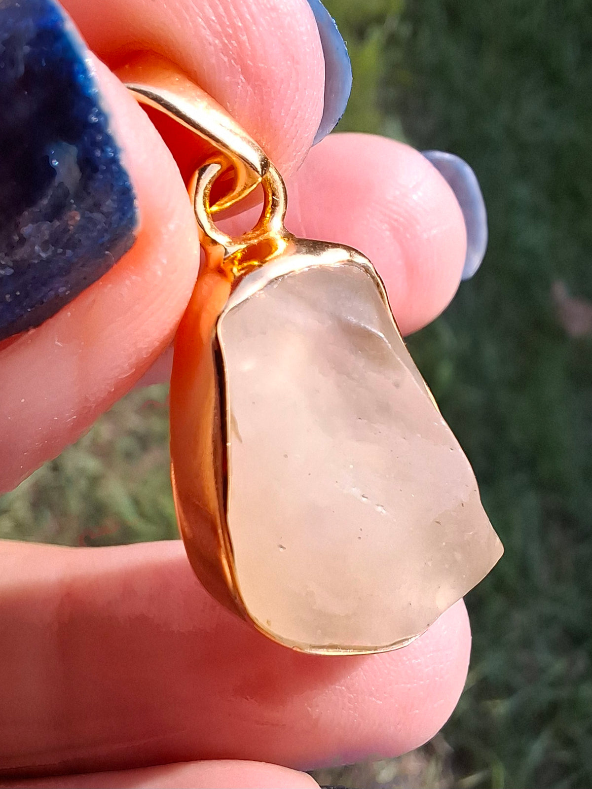 Libyan Desert Glass Pendant, 14K GOLD Plated, Tektite (Ref: LP117)