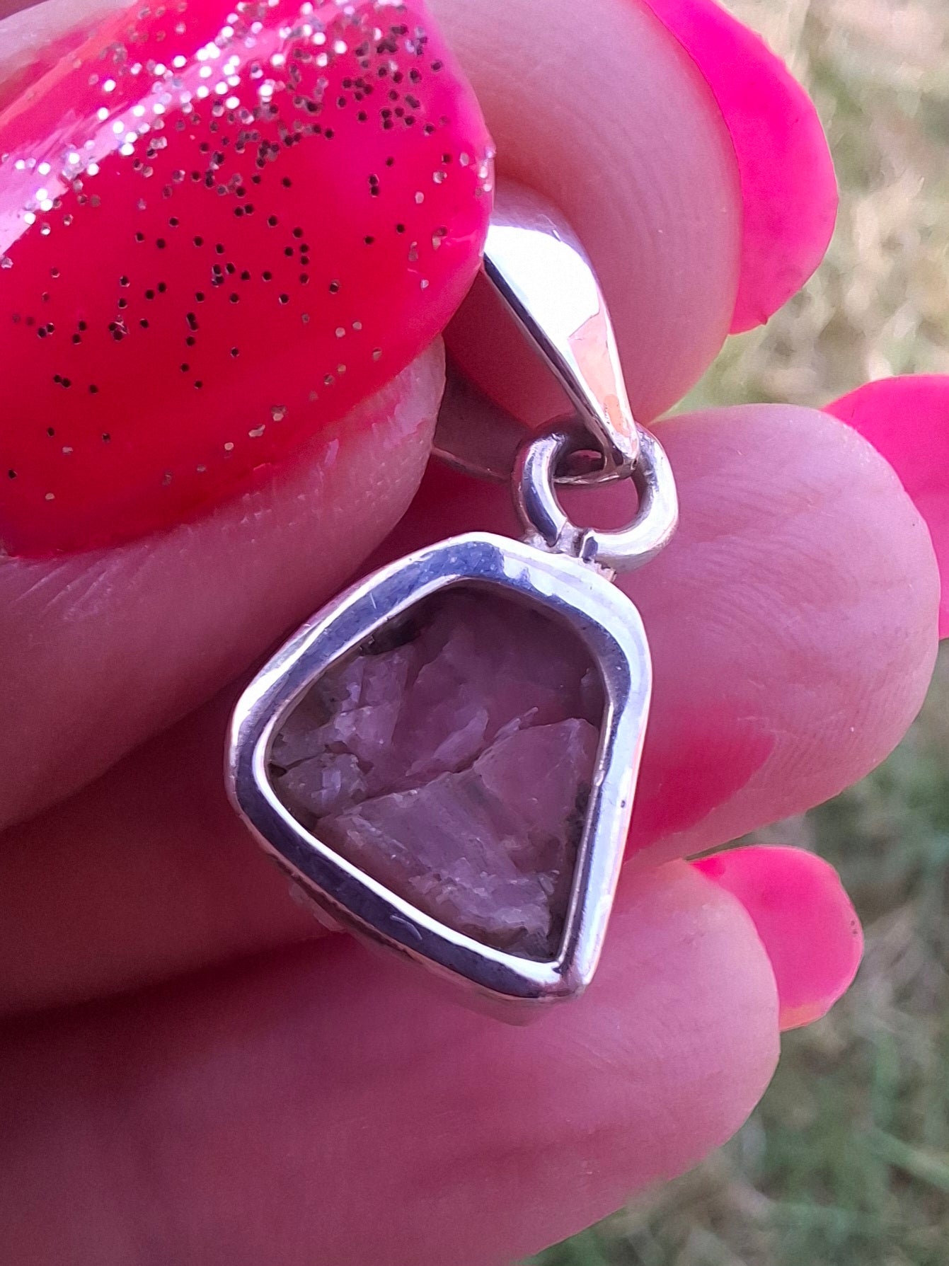 Pink Tourmaline Pendant, 925 Silver, Crystal (Ref: PT74)