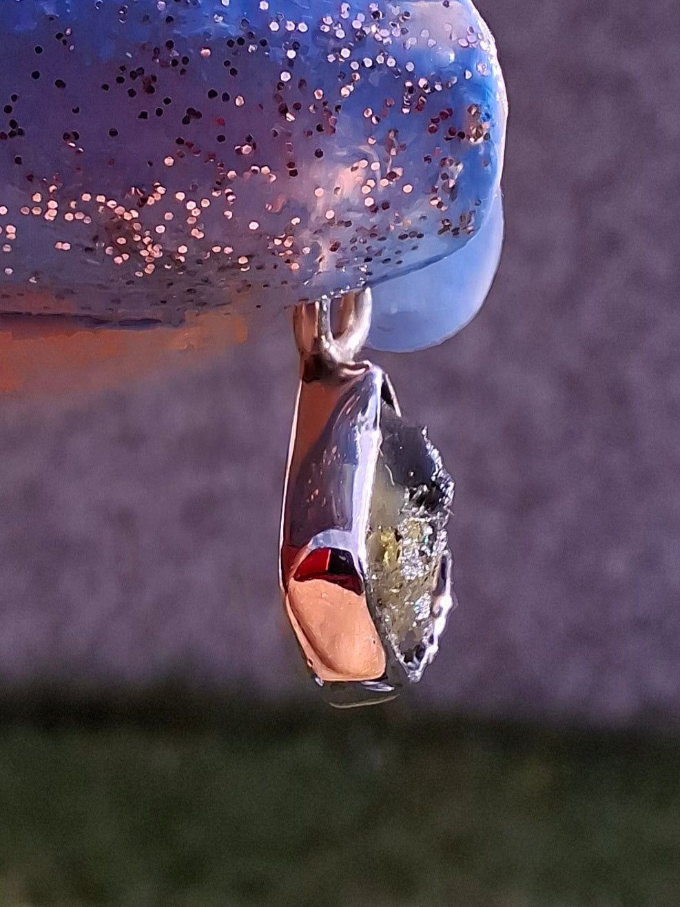 Moldavite Pendant, 925 Silver, Tektite (Ref: P63)