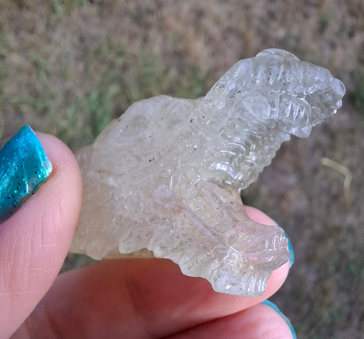 Libyan Desert Glass DRAGON HEAD carving, 22.42g, Tektite (Ref: Dragon 2)