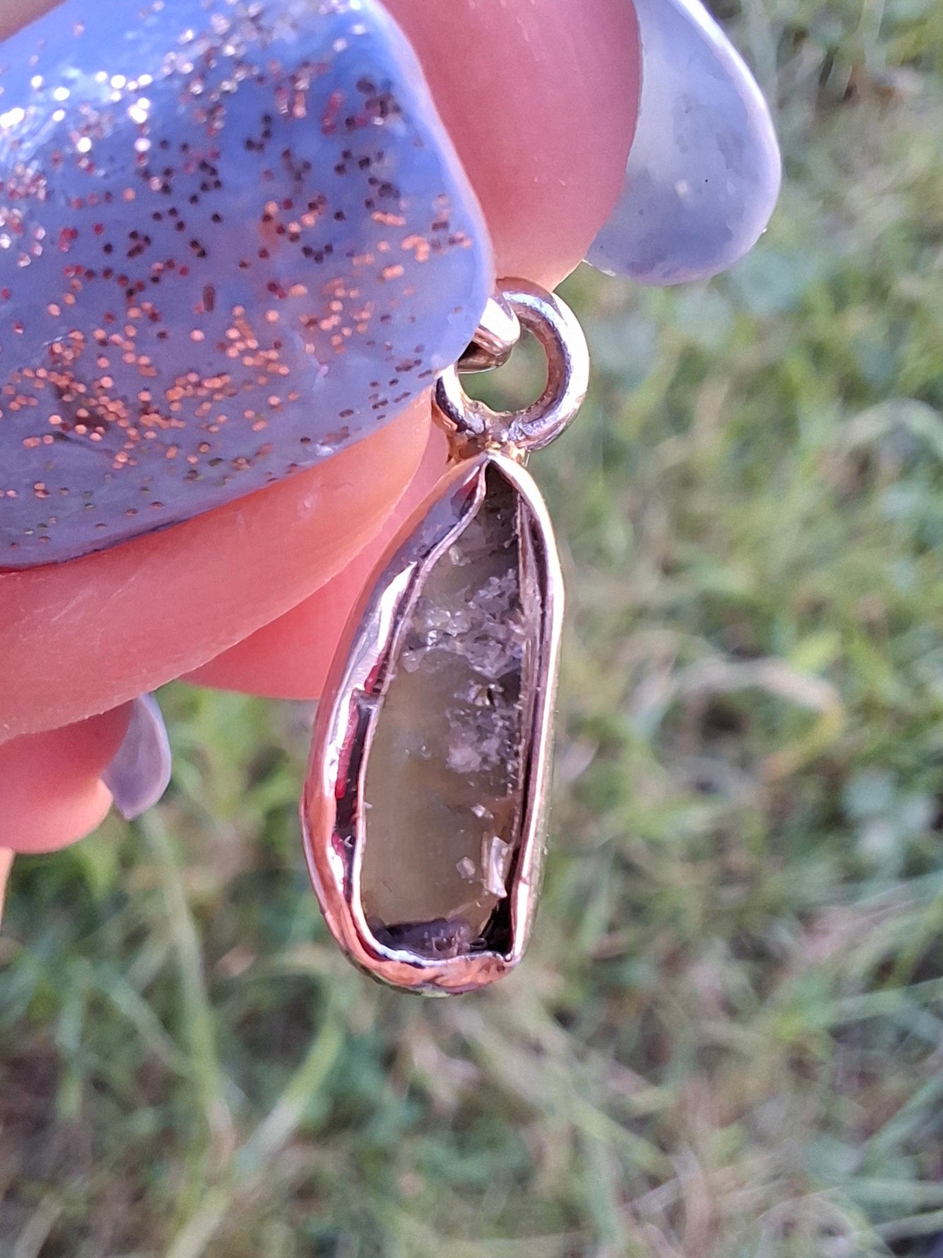 Moldavite Pendant, 925 Silver, Tektite (Ref: P95)