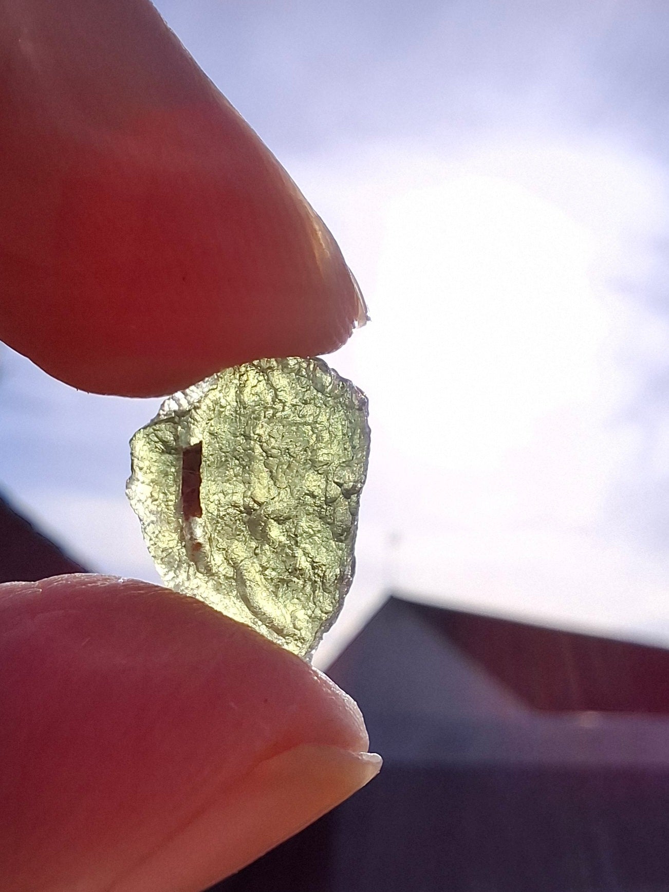 Moldavite Piece, 0.96g, Tektite (Ref: 1330)