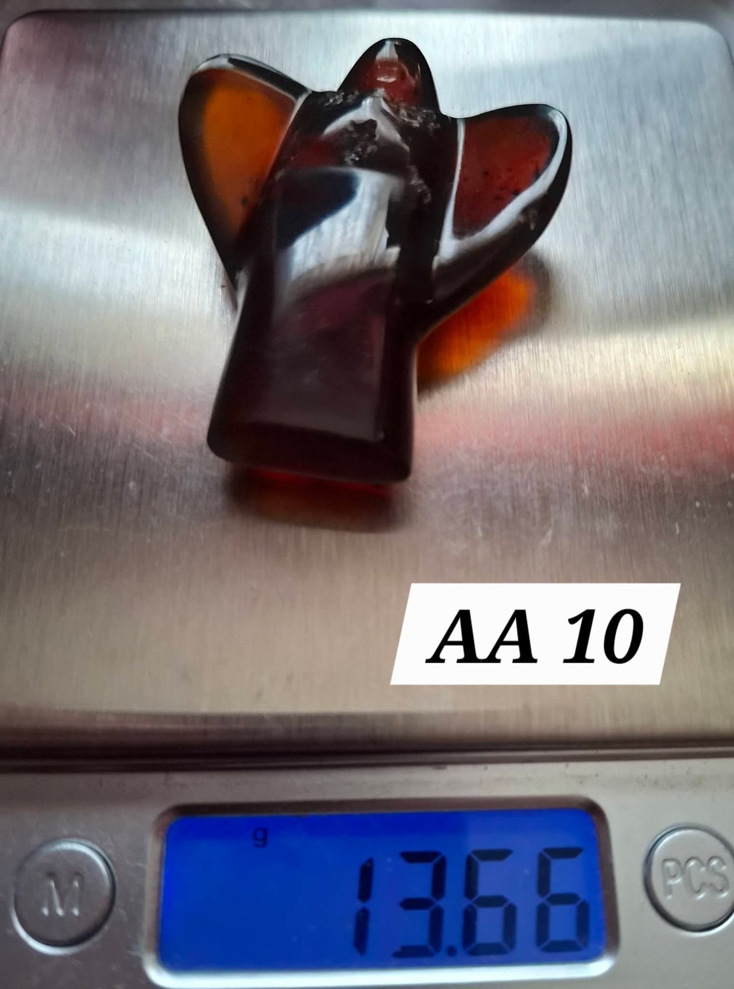 Red Amber Angel, 13.66g, Carving, Fossil (Ref: AA10)