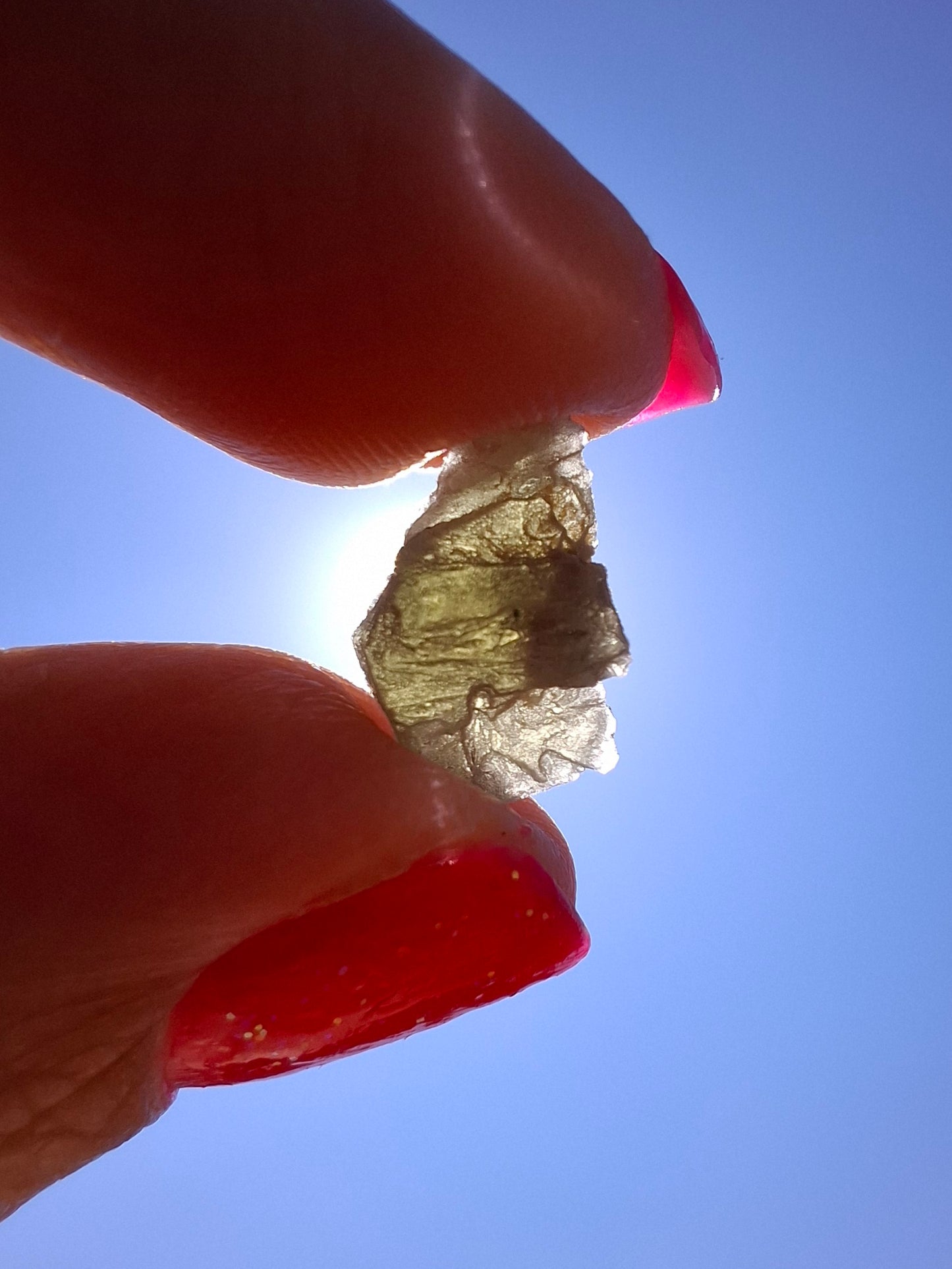 Moldavite Piece, SNOWFLAKE, FROSTED, BRUSNA, 0.64g, Tektite (Ref: 1502)