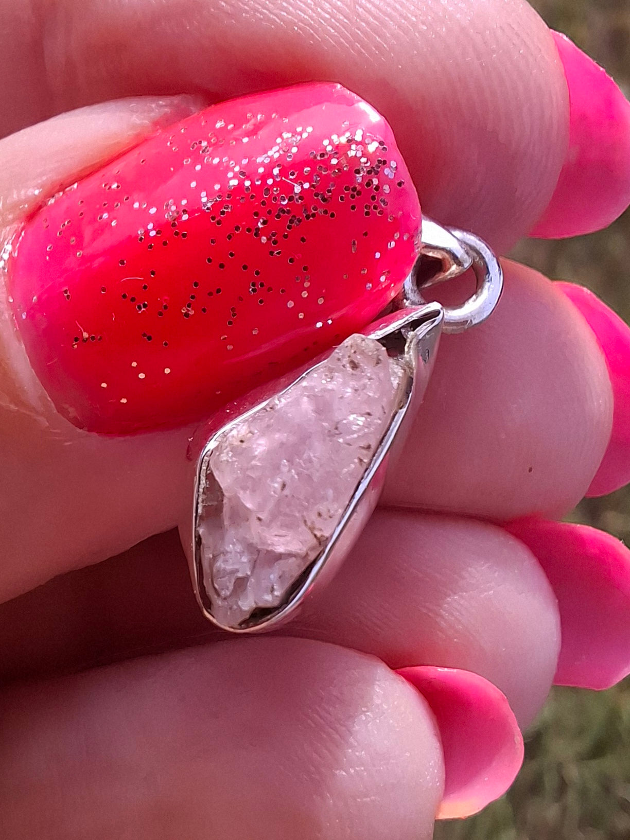 Pink Tourmaline Pendant, 925 Silver, Crystal (Ref: PT80)