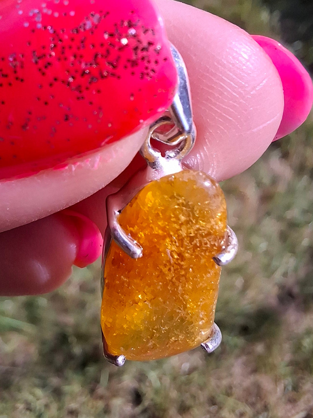 Baltic Amber Pendant, 925 Silver, Fossil (Ref: AP6)