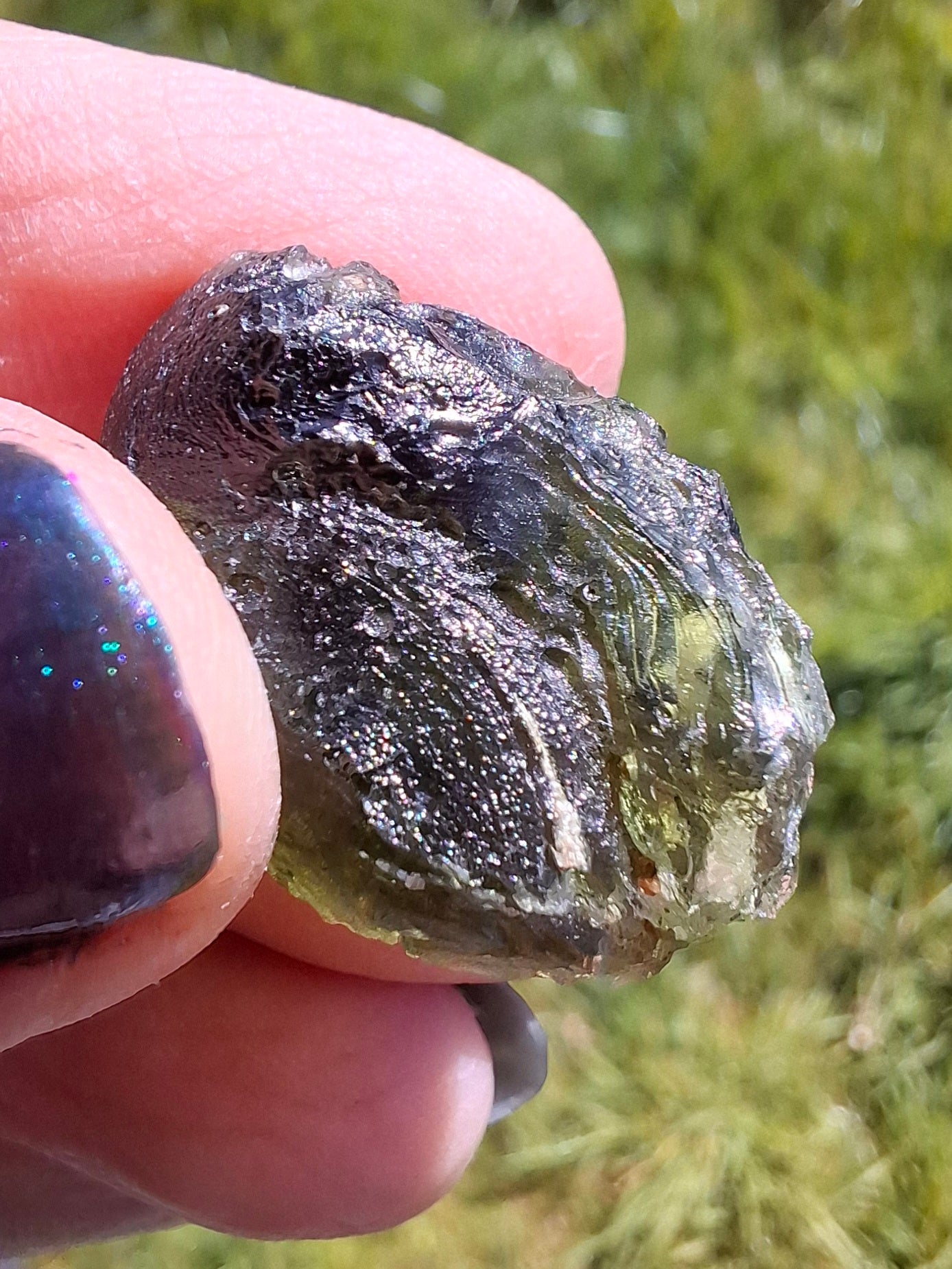 Moldavite Piece, NESMEN, 5.46g, Tektite (Ref: 1373)
