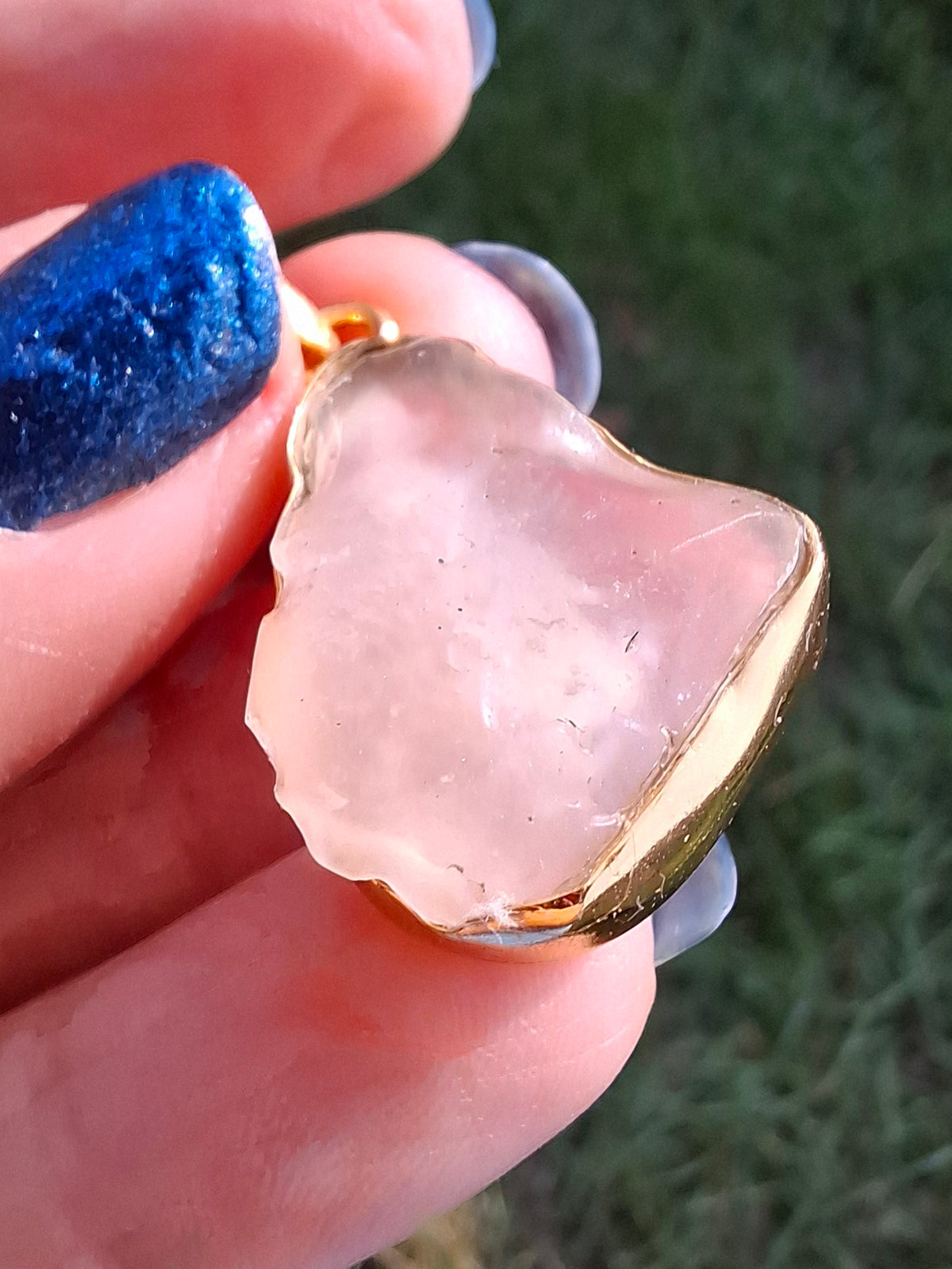 Libyan Desert Glass Pendant, 14K GOLD Plated, Tektite (Ref: LP121)