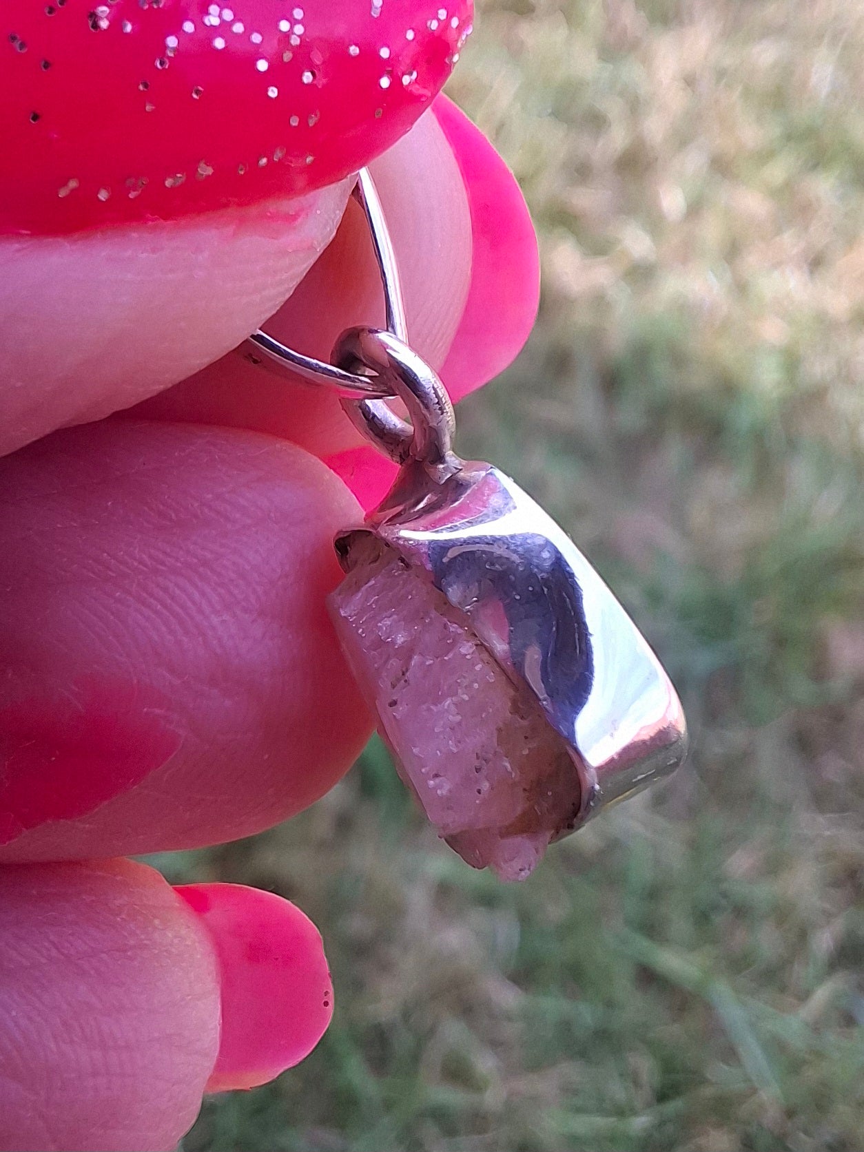 Pink Tourmaline Pendant, 925 Silver, Crystal (Ref: PT74)