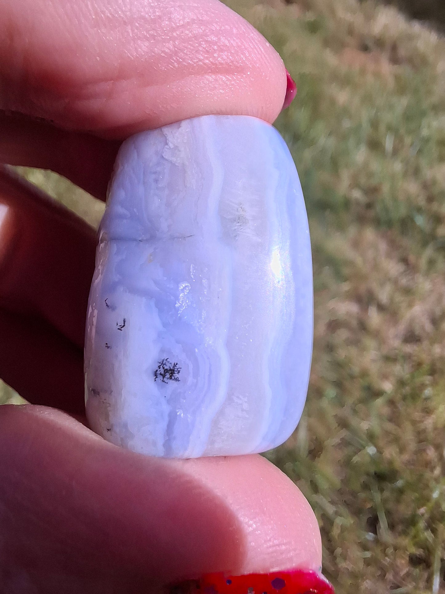 Blue Lace Agate, Tumble Stone, Crystal (Ref: T142)