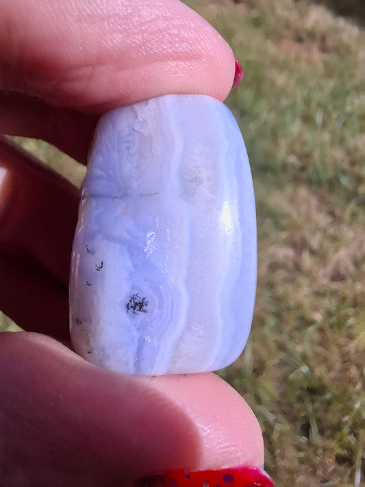 Blue Lace Agate, Tumble Stone, Crystal (Ref: T142)