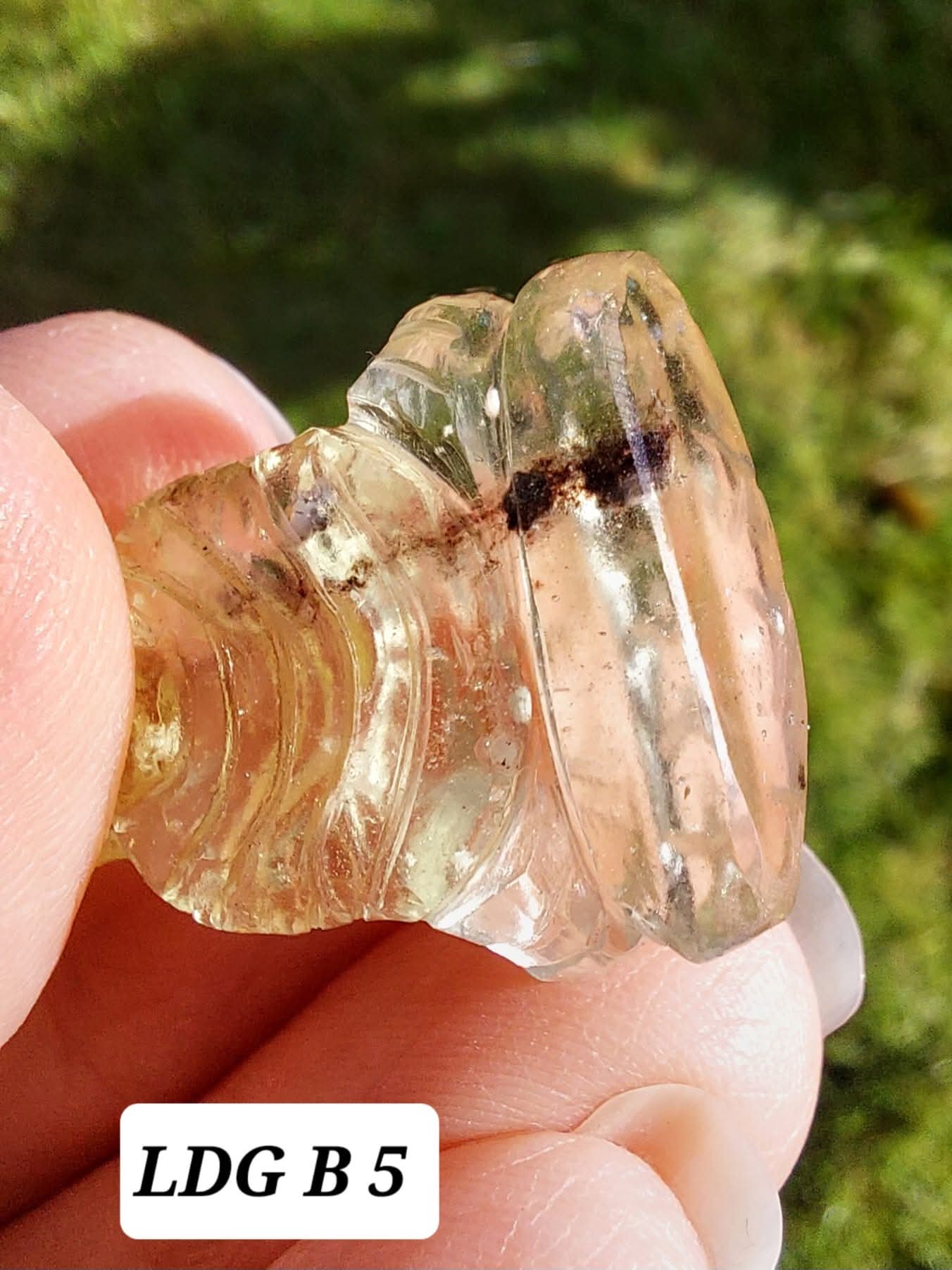 Libyan Desert Glass BUDDHA Carving, 4.61g, Tektite (Ref: LDG B5)