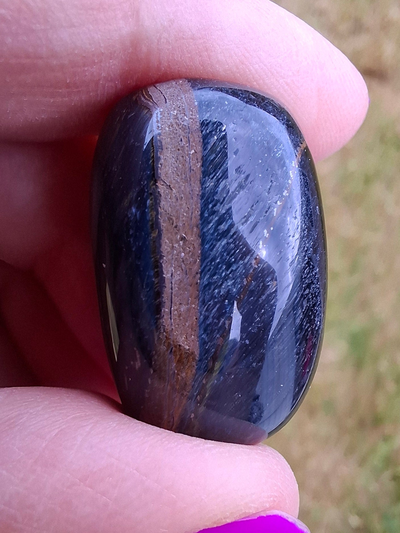Blue Tigers Eye, Tumble Stone, Crystal (Ref: T21)