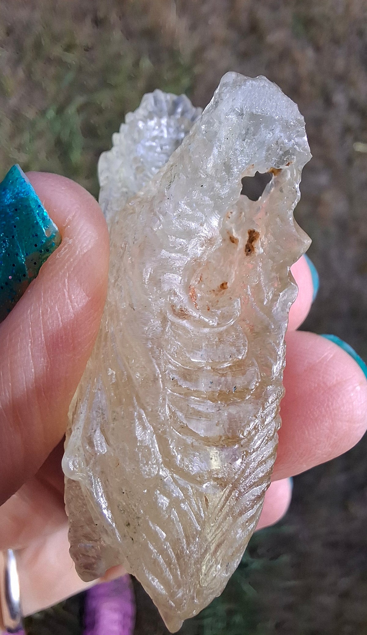 Libyan Desert Glass DRAGON HEAD carving, 22.42g, Tektite (Ref: Dragon 2)