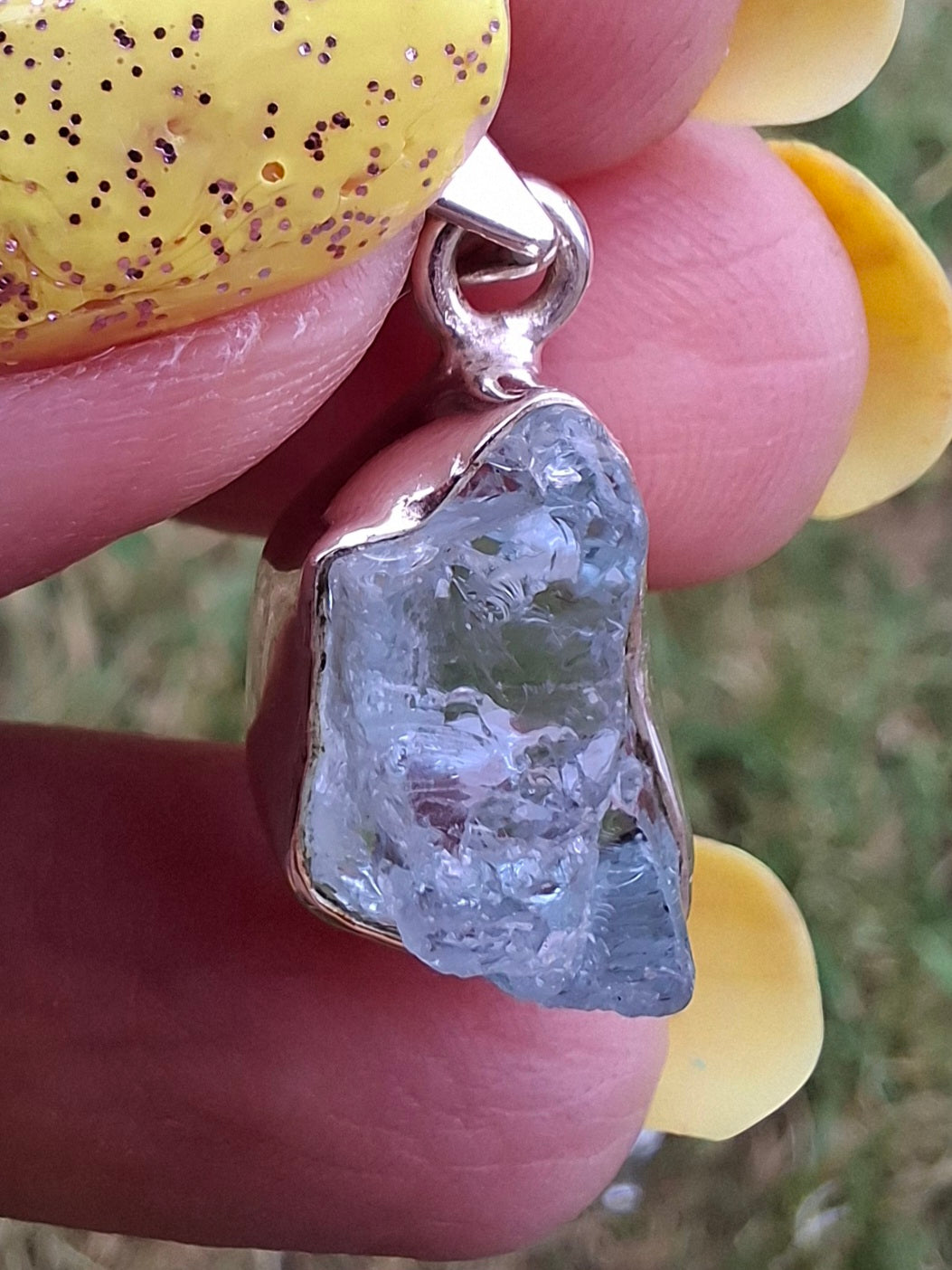 Aquamarine Pendant, 925 Silver, Crystal (Ref: AQ14)
