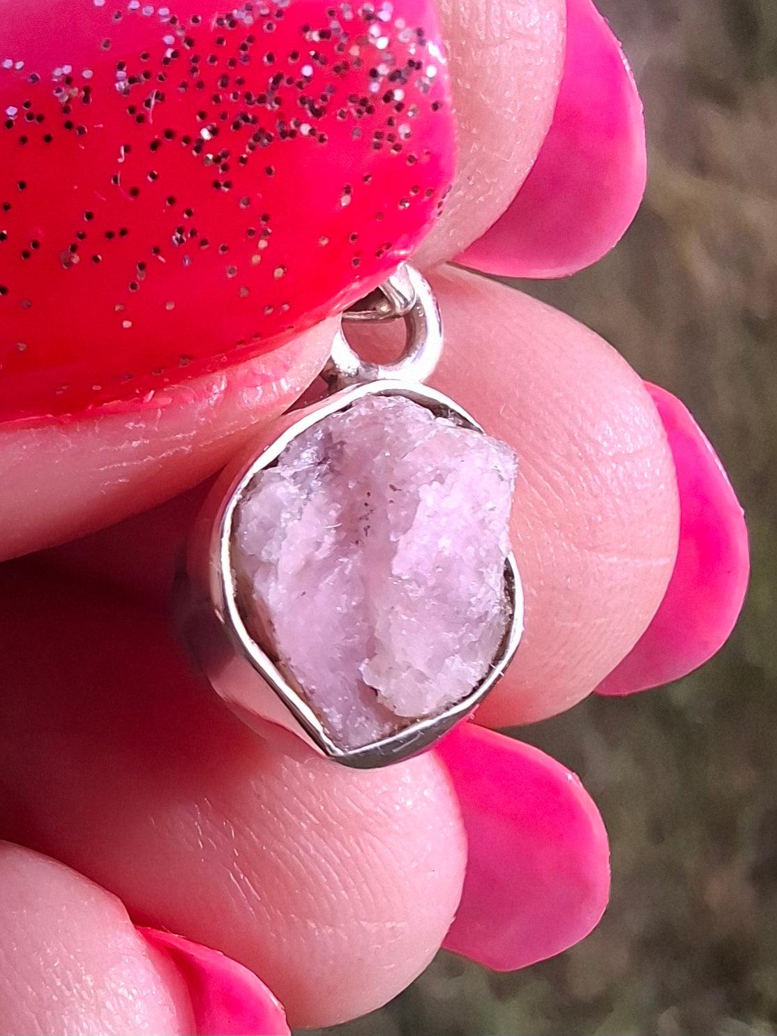 Pink Tourmaline Pendant, 925 Silver, Crystal (Ref: PT91)